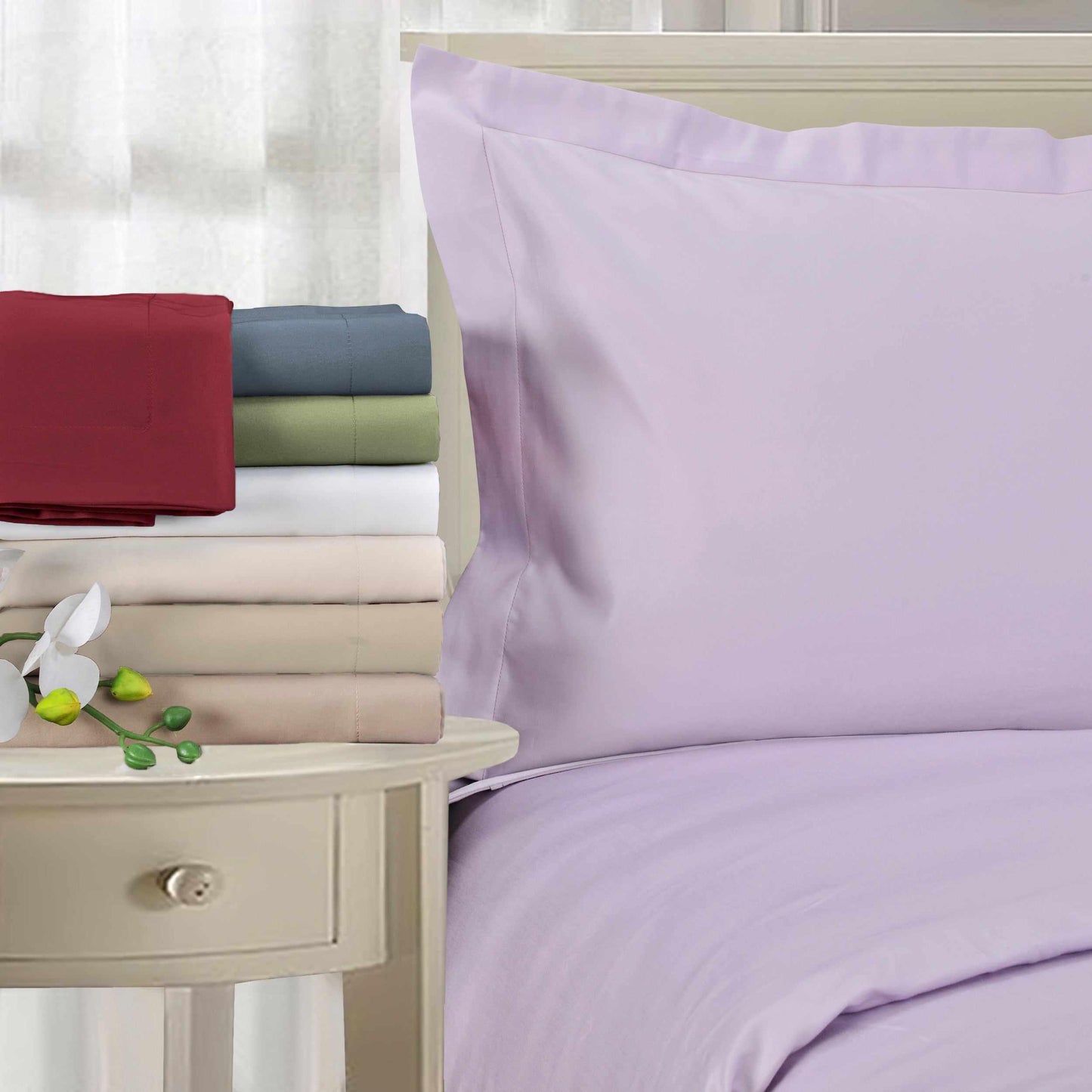 Superior Lavish Solid Egyptian Cotton Duvet Cover Set  - Silver