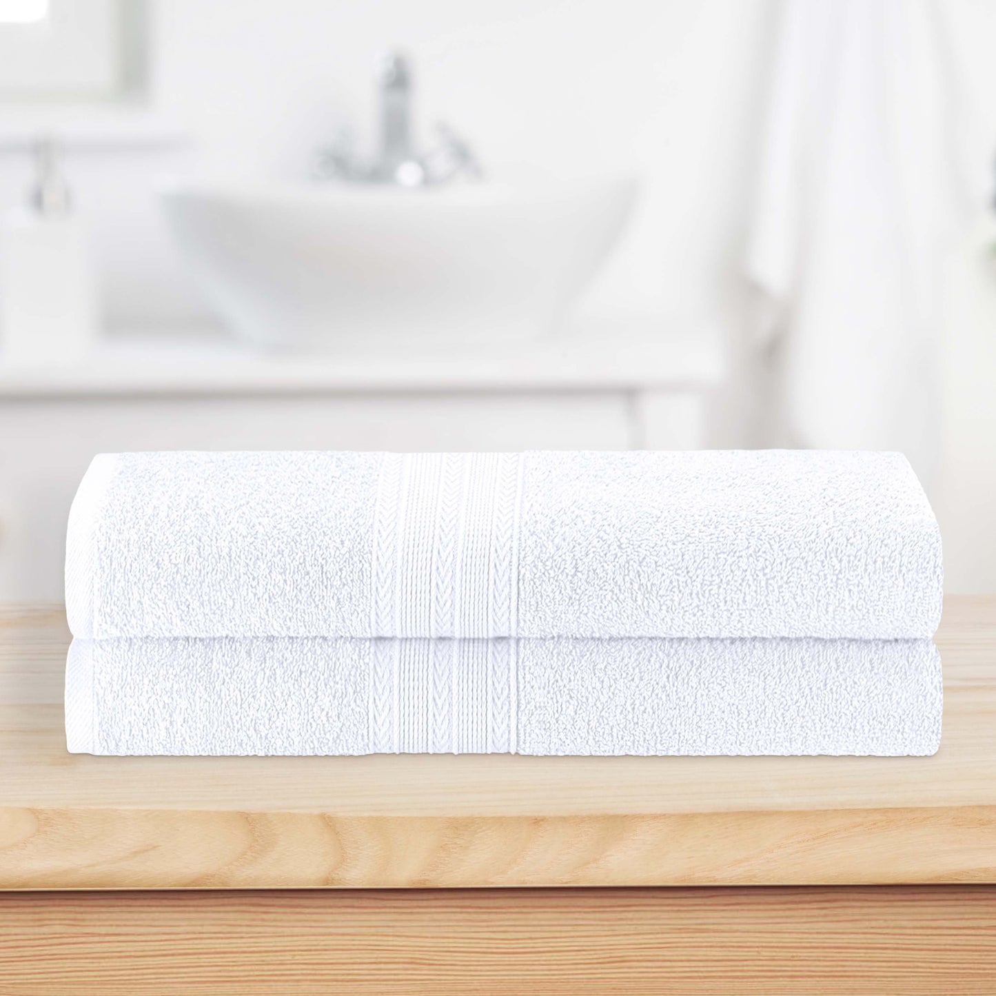 Eco-Friendly Ring Spun Cotton Towel Set - White