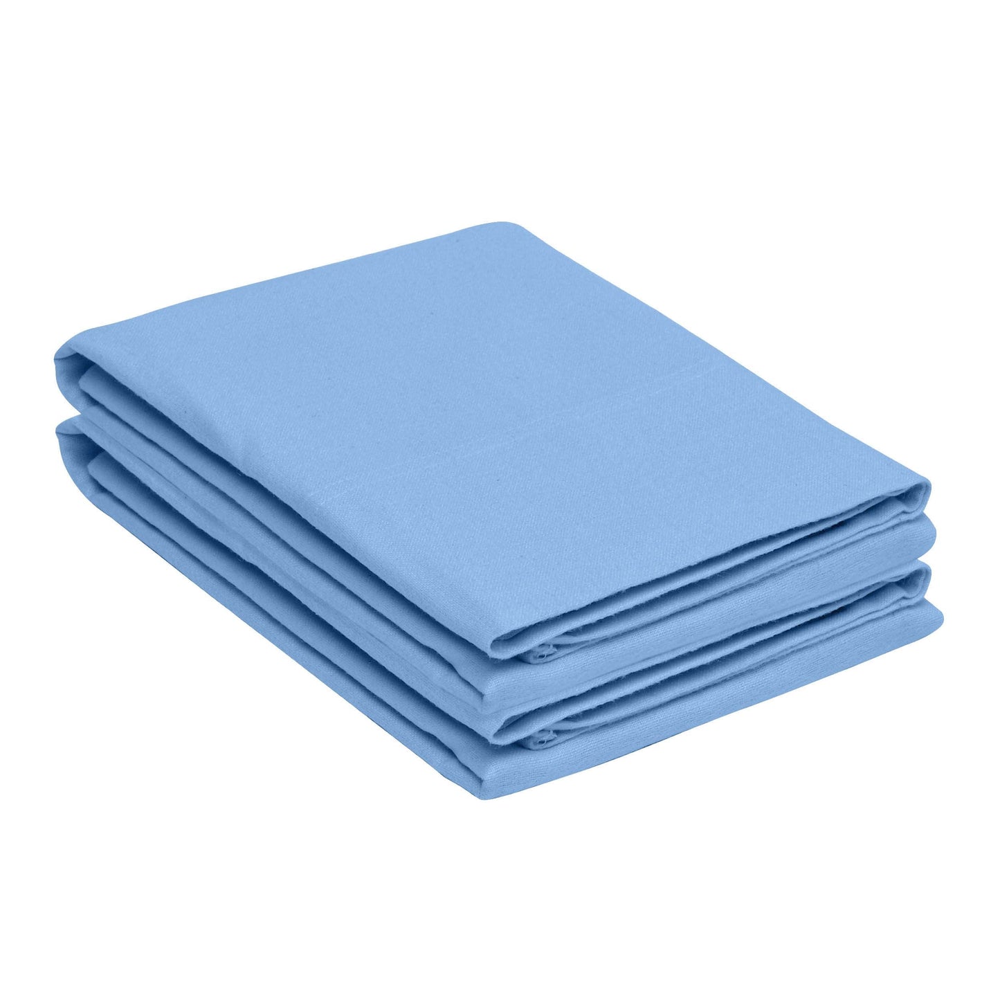 Cotton Flannel 2 Piece Pillowcase Set - LightBlue