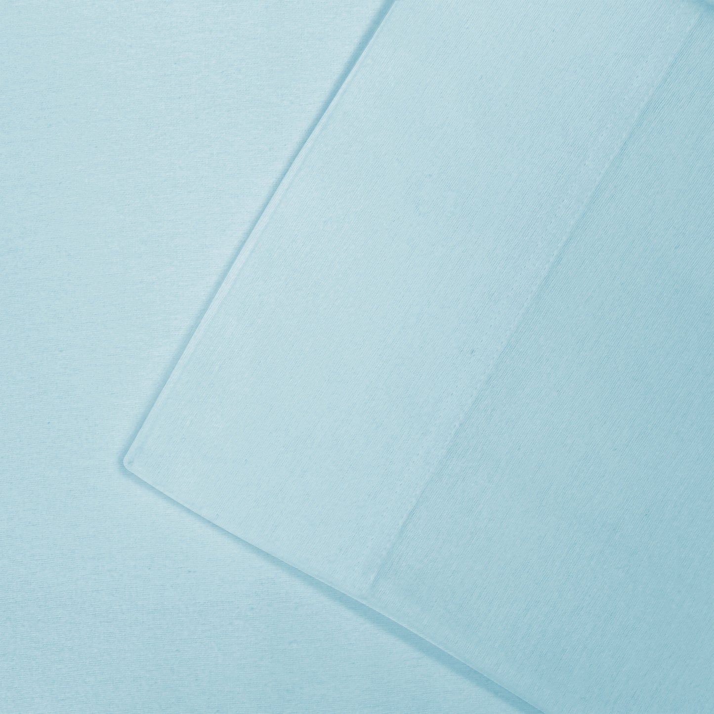 Solid Flannel Cotton Soft Fuzzy Pillowcases, Set of 2 - LightBlue