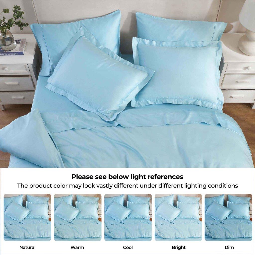 300 Thread Count Modal from Beechwood Solid Duvet Cover Set - Light Blue