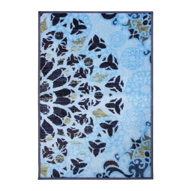 Thalia Modern Medallion Indoor Washable Area Rug - LightBlue