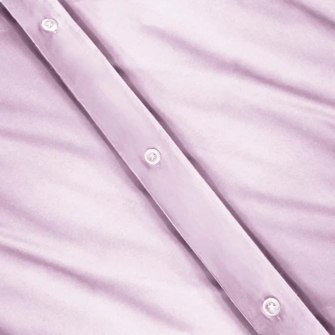 Cotton Percale Modern Traditional Duvet Cover Set - Lilac