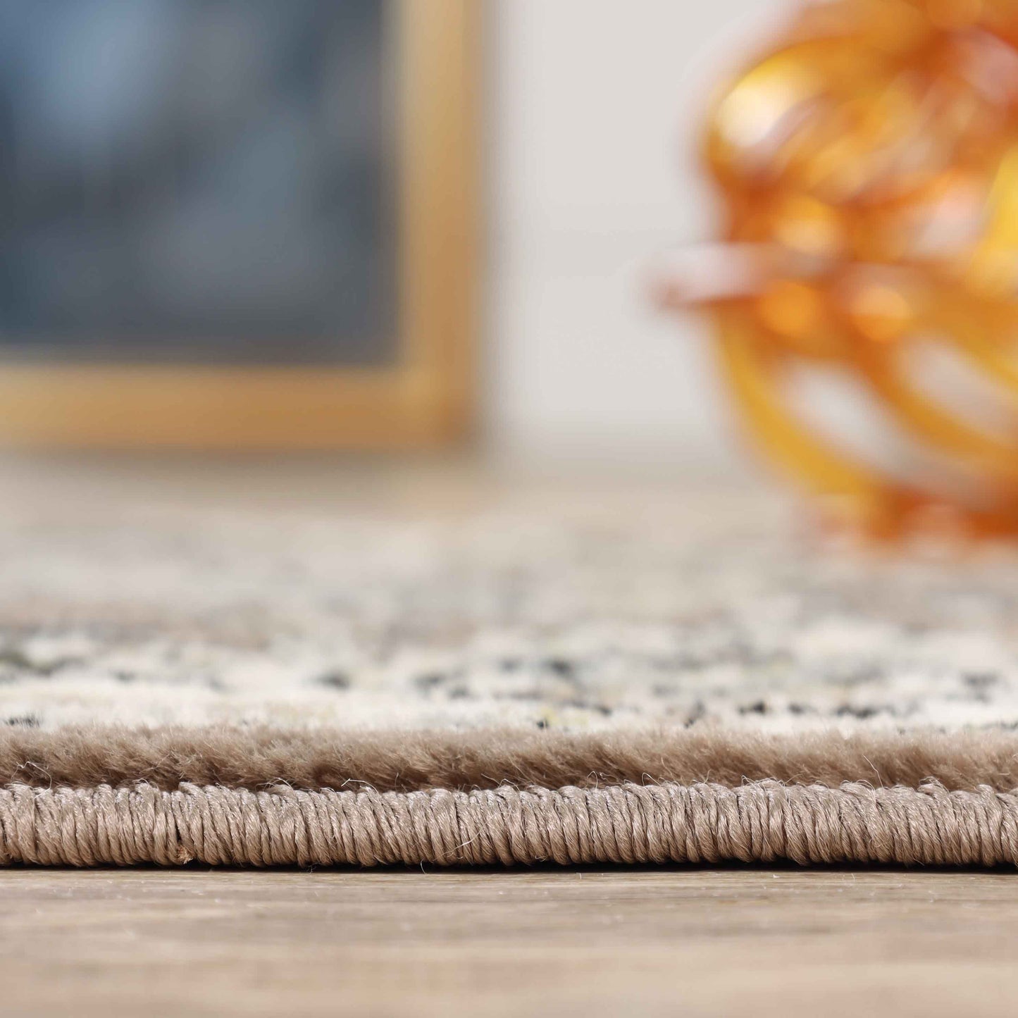 Lille Elegant Floral Indoor Area Rug or Runner Rug Or Door Mat - Brown