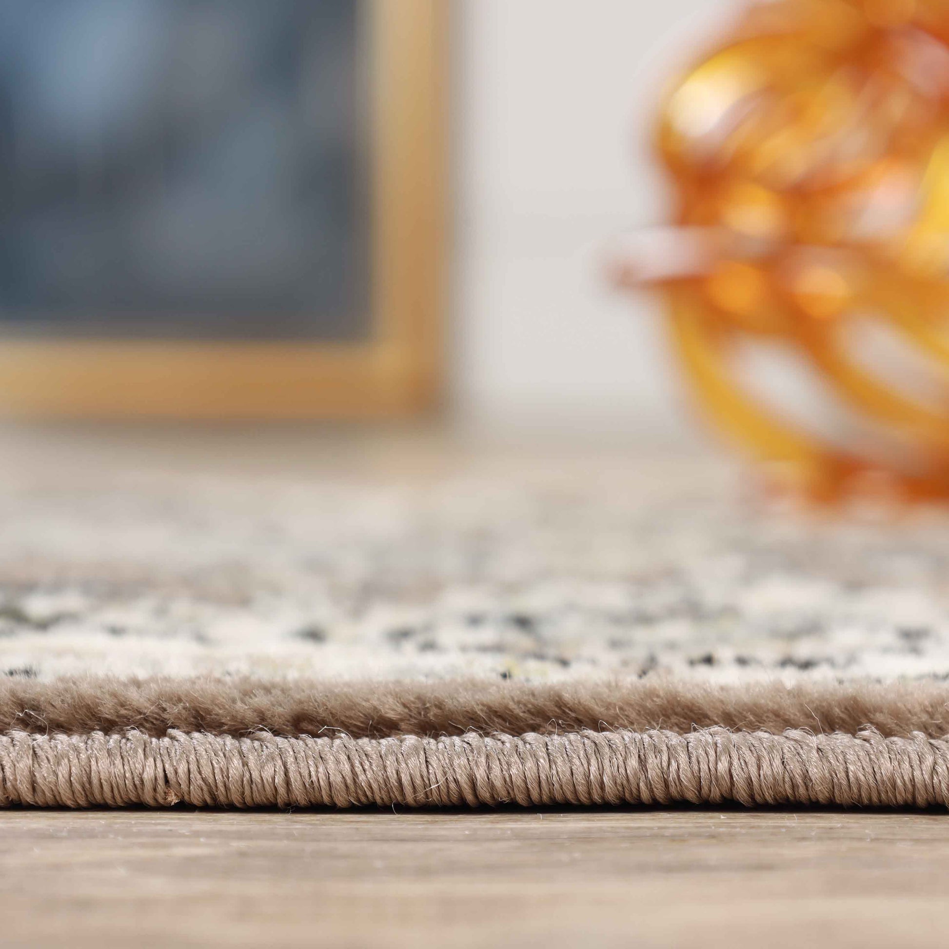 Lille Elegant Floral Indoor Area Rug or Runner Rug Or Door Mat - Brown