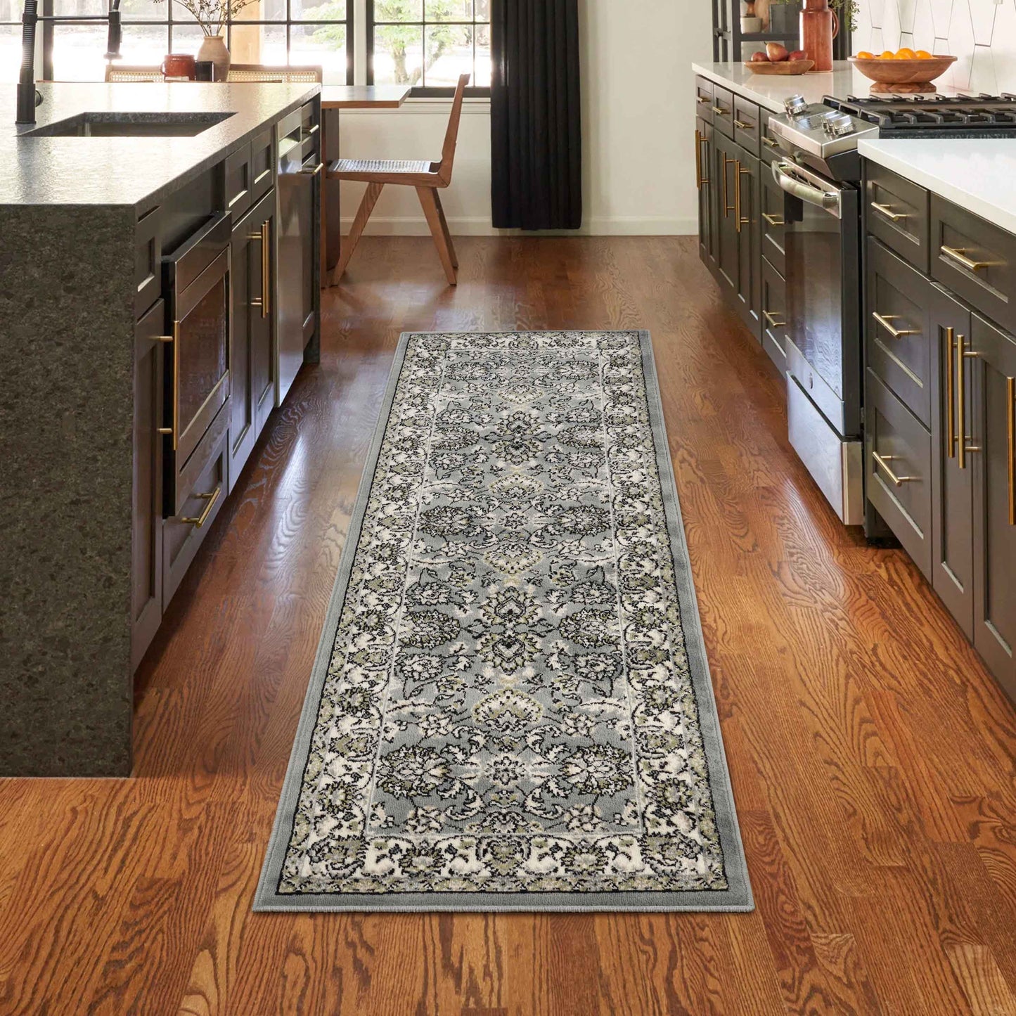 Lille Elegant Floral Indoor Area Rug or Runner Rug Or Door Mat - Cream