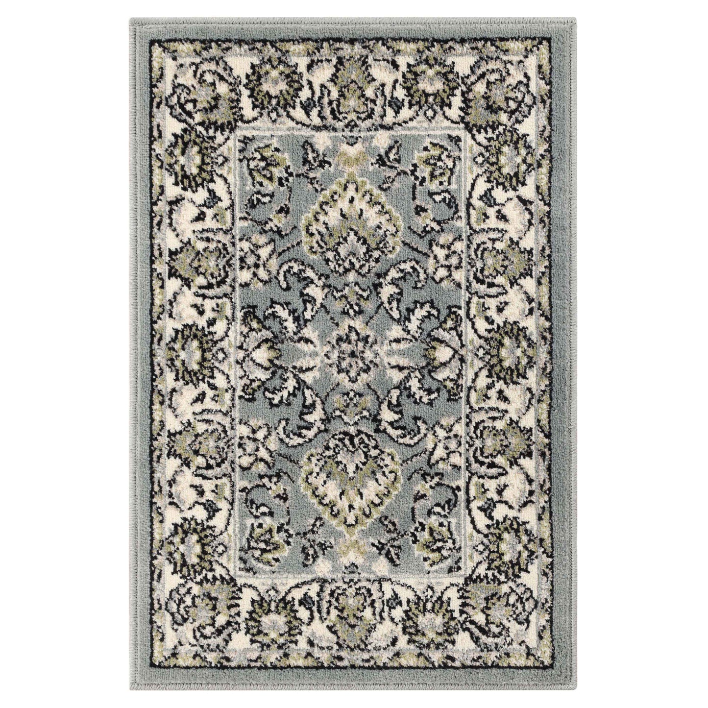 Lille Elegant Floral Indoor Area Rug or Runner Rug Or Door Mat - Cream