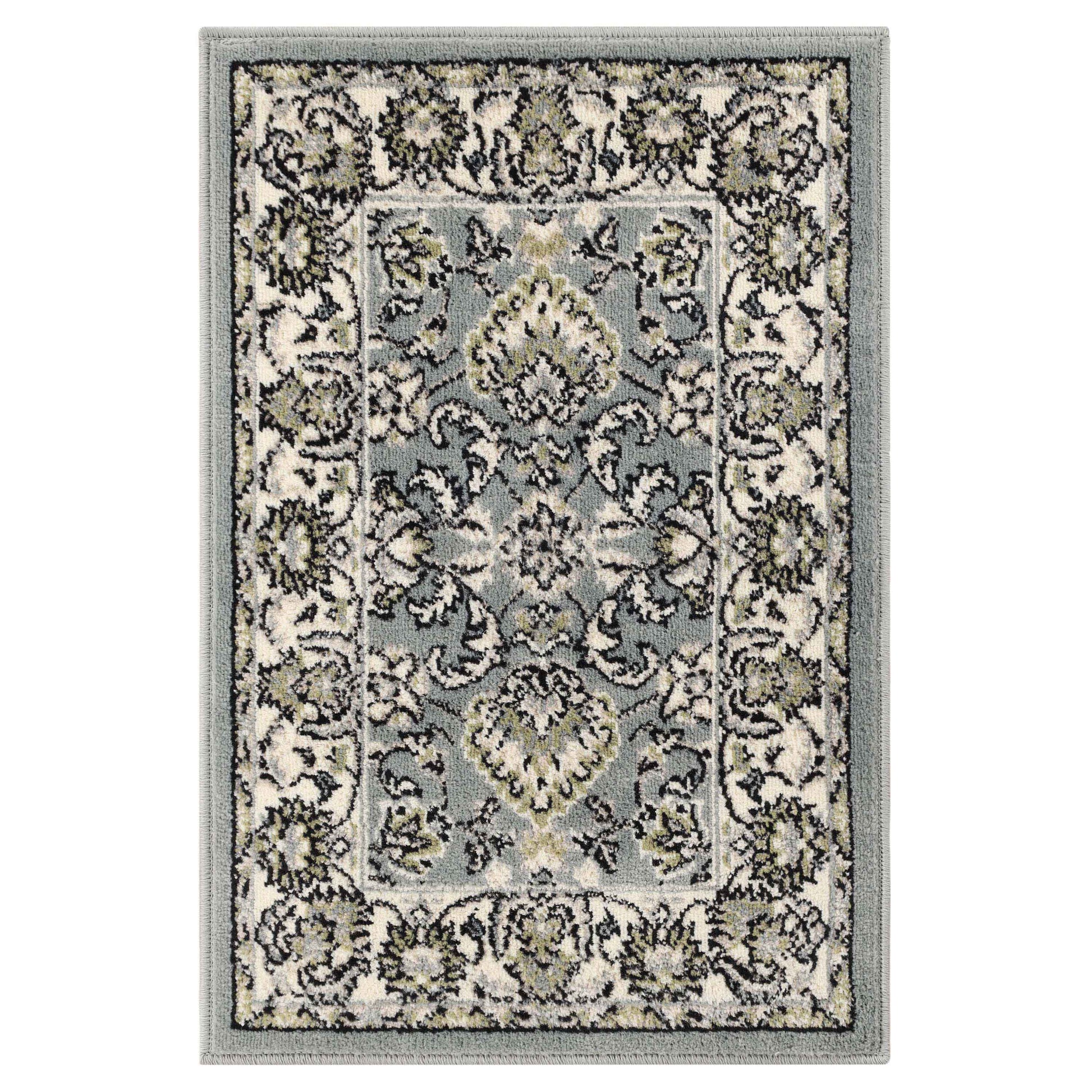Lille Elegant Floral Indoor Area Rug or Runner Rug Or Door Mat - Cream