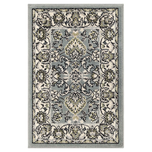 Lille Elegant Floral Indoor Area Rug or Runner Rug Or Door Mat - Cream