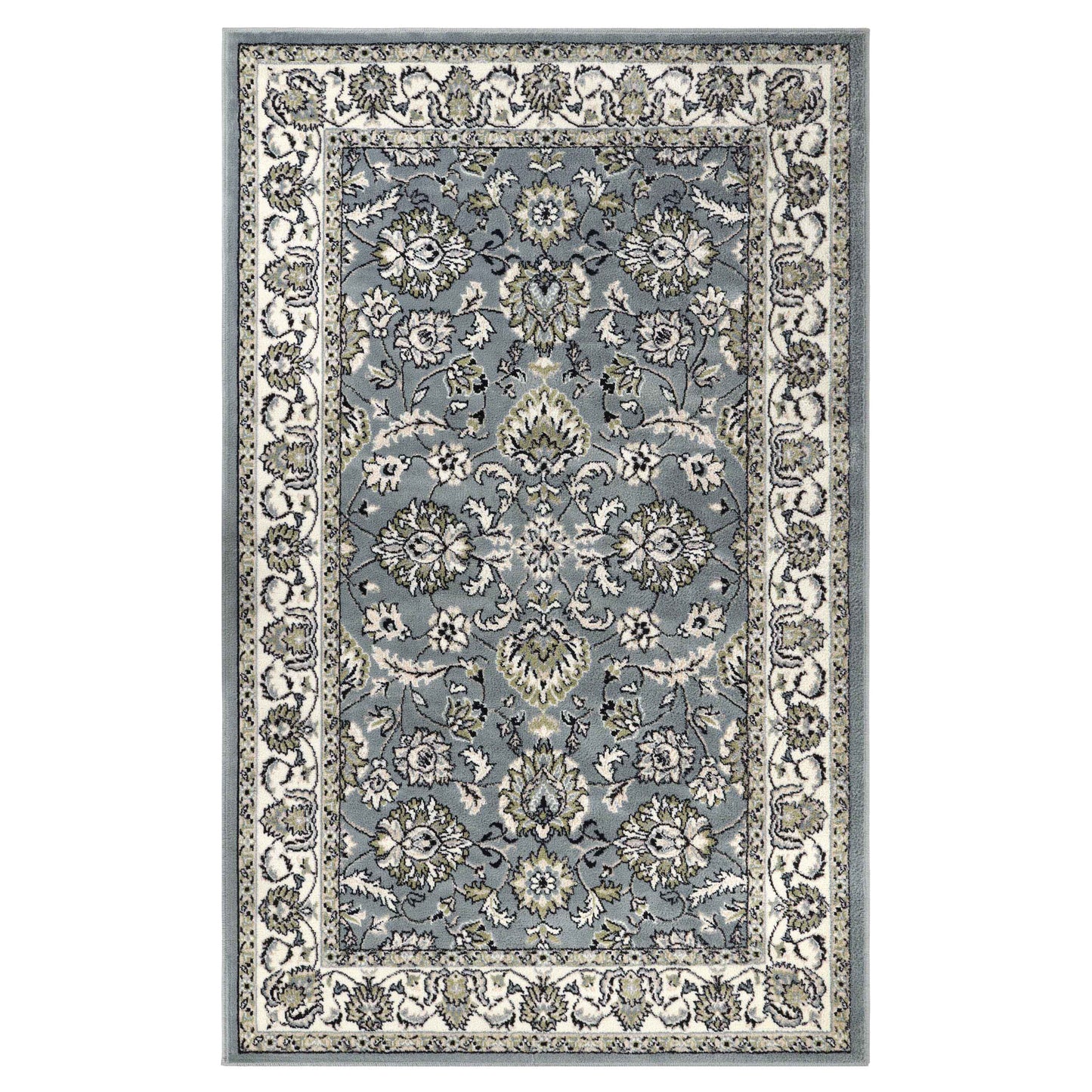 Lille Elegant Floral Indoor Area Rug or Runner Rug Or Door Mat - Cream