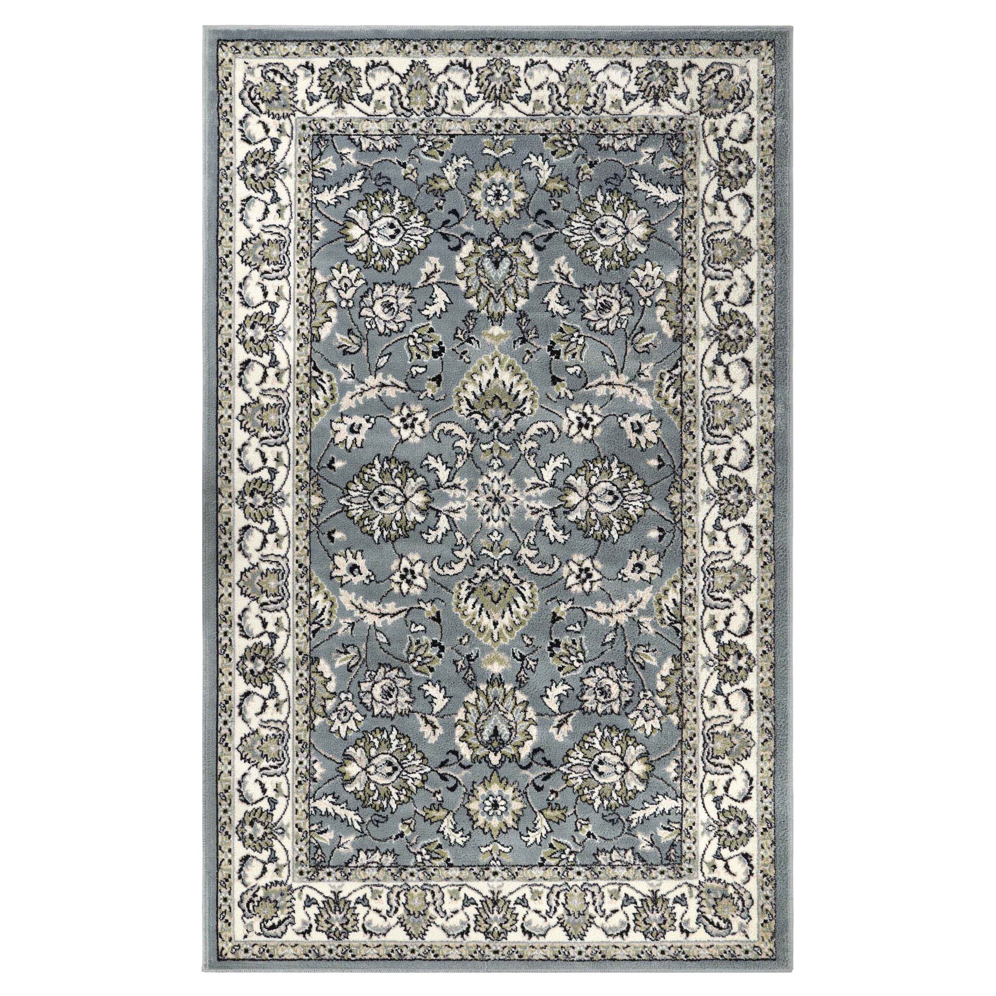 Lille Elegant Floral Indoor Area Rug or Runner Rug Or Door Mat - Cream