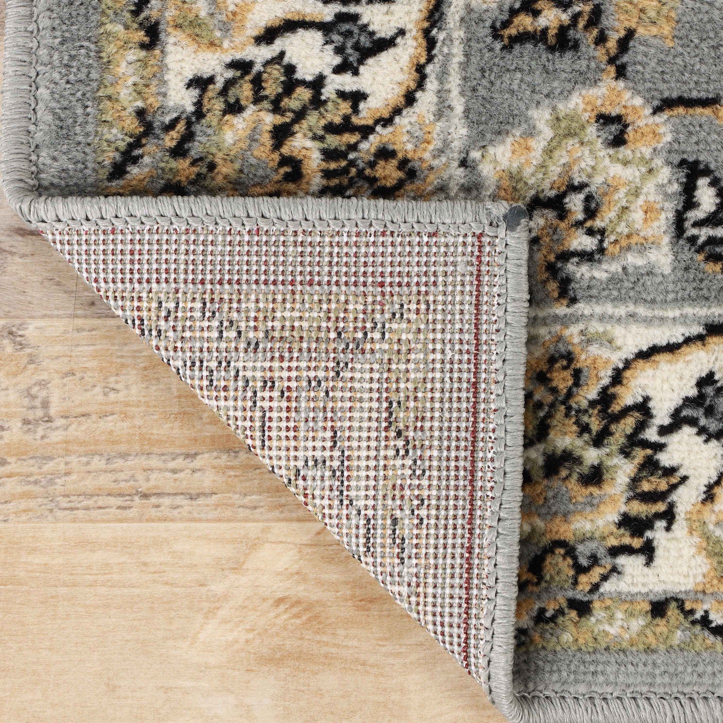 Lille Elegant Floral Indoor Area Rug or Runner Rug Or Door Mat - Gray