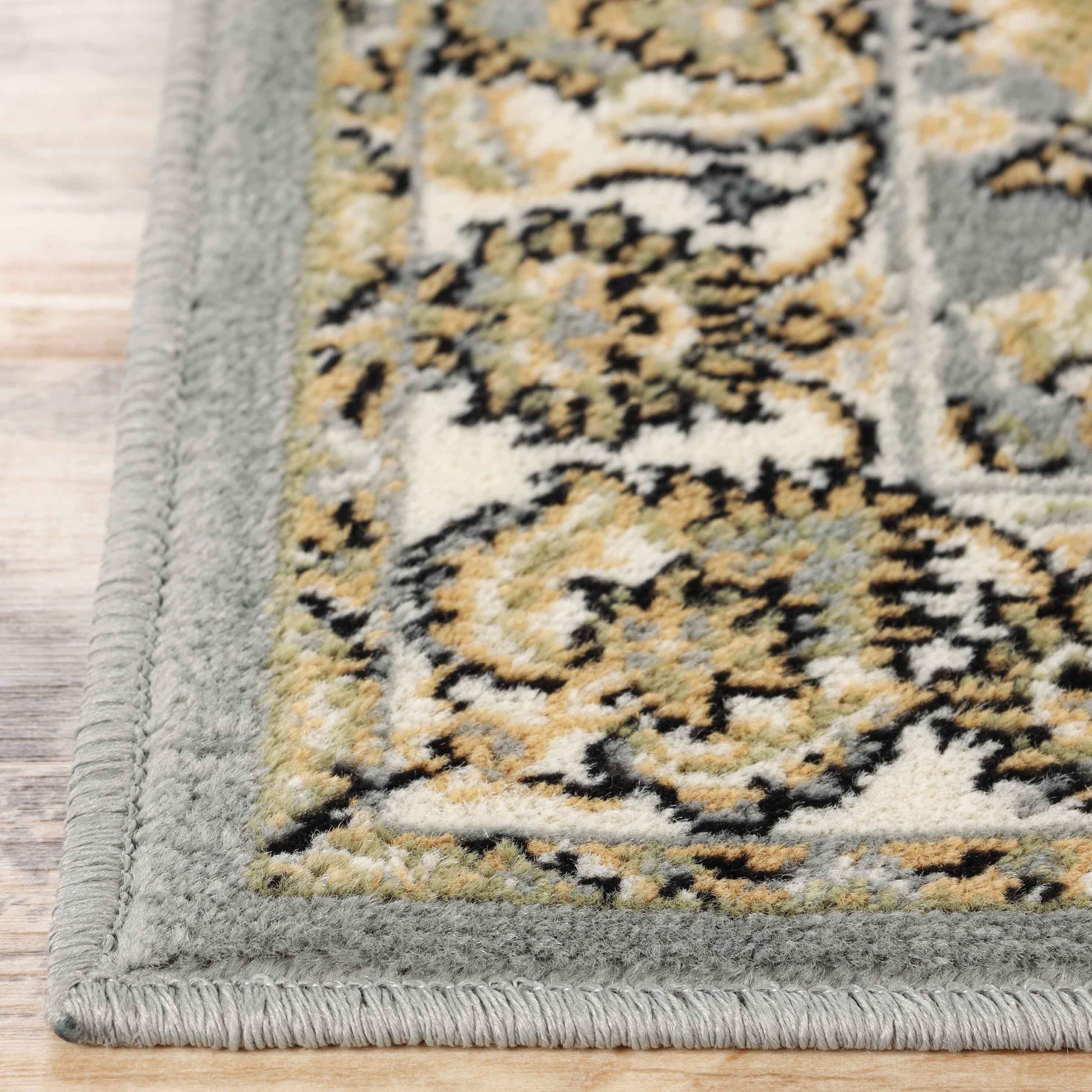 Lille Elegant Floral Indoor Area Rug or Runner Rug Or Door Mat - Gray