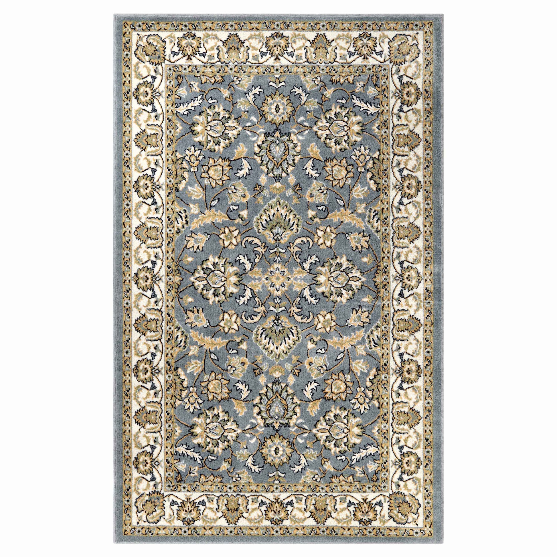 Lille Elegant Floral Indoor Area Rug or Runner Rug Or Door Mat - Gray