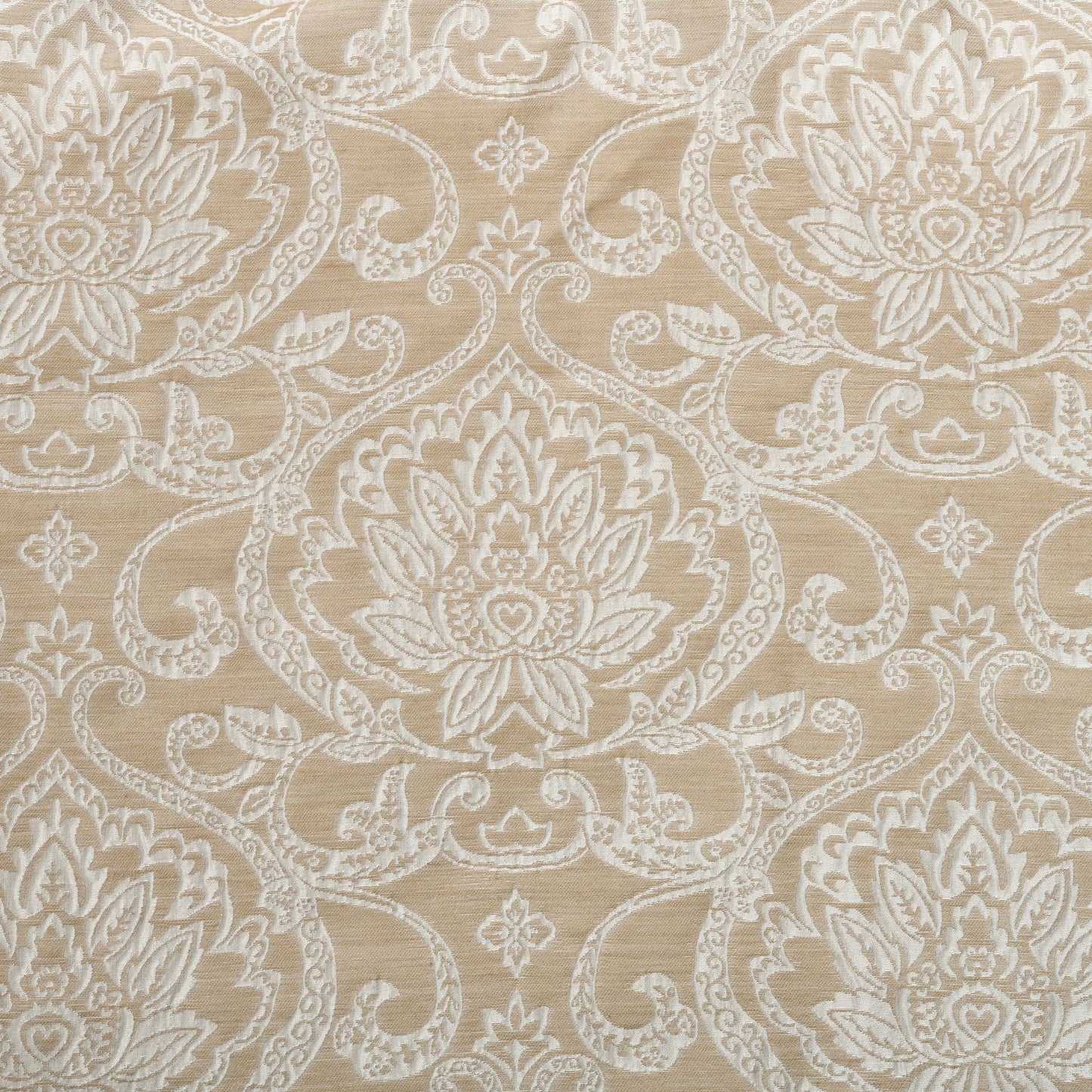 Jacquard Light Filtering Floral Damask Grommet Curtain Panels Set of 2 - Linen