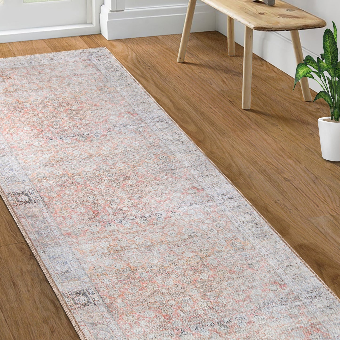 Lottie Distressed Geometric Rustic Farmhouse Indoor Area Rug - Butterscotch