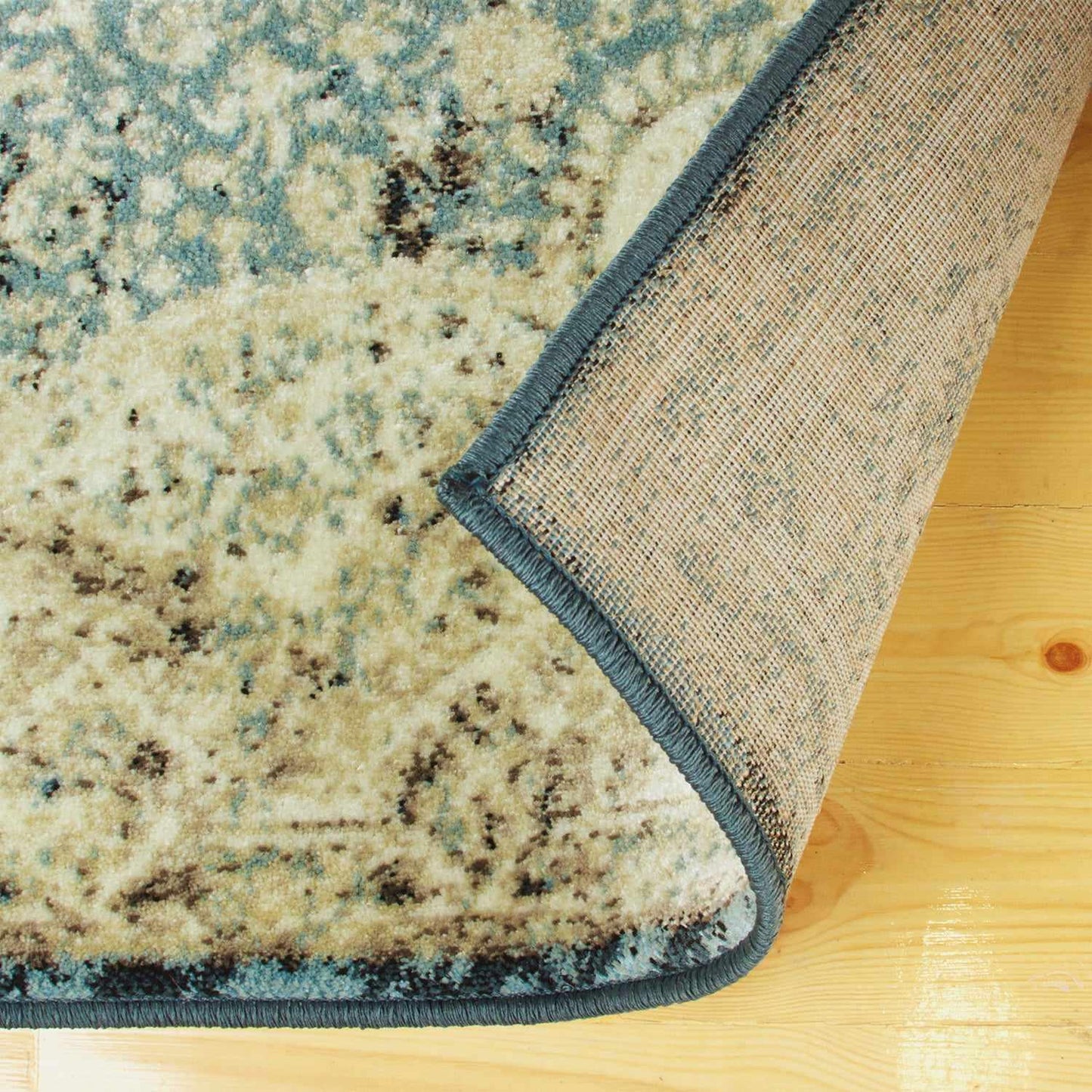 Superior Lumen Distressed Oriental Floral Medallion Indoor Area Rug