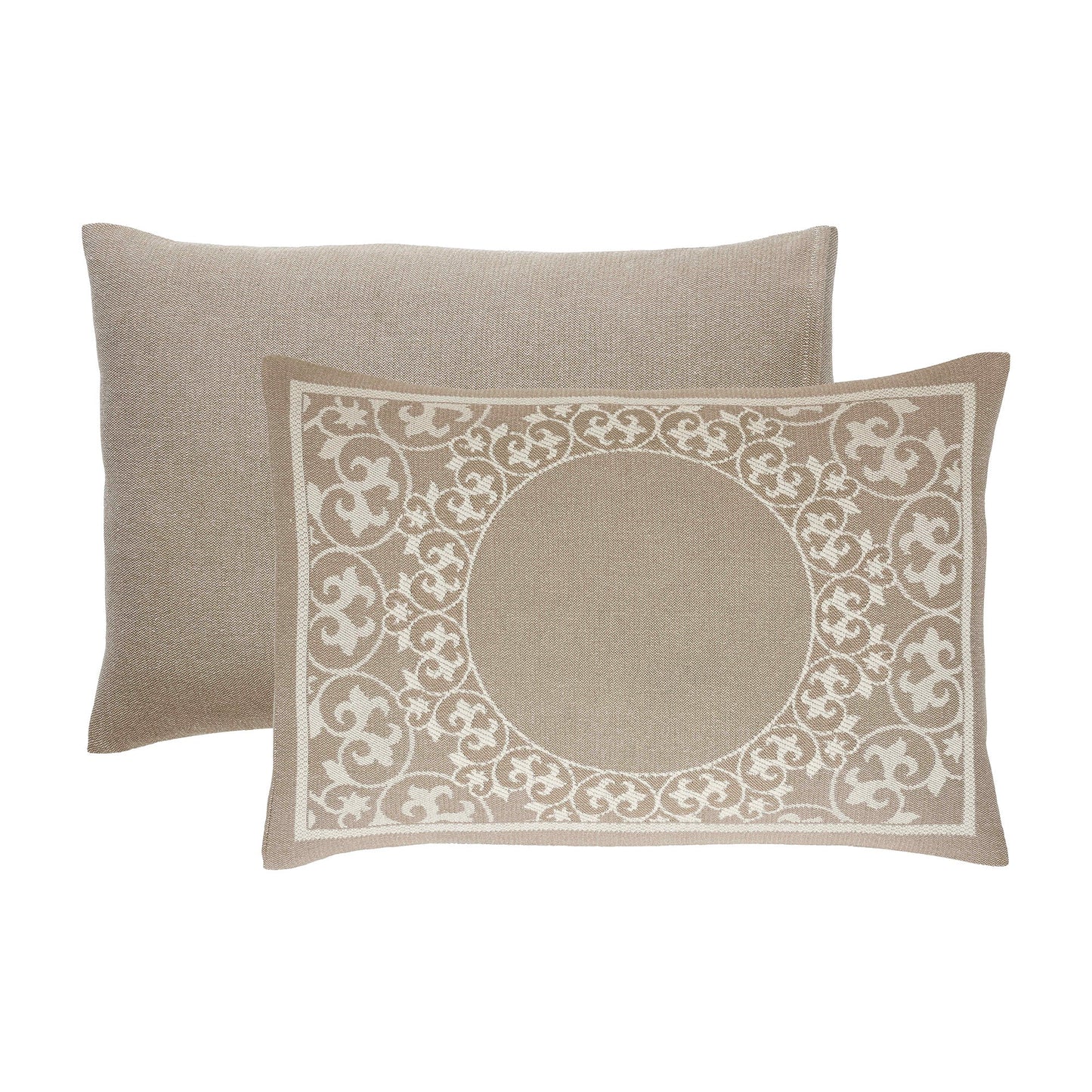 Superior Lyron Cotton Blend Woven Jacquard Vintage Floral Scroll Lightweight Bedspread and Sham Set - Taupe