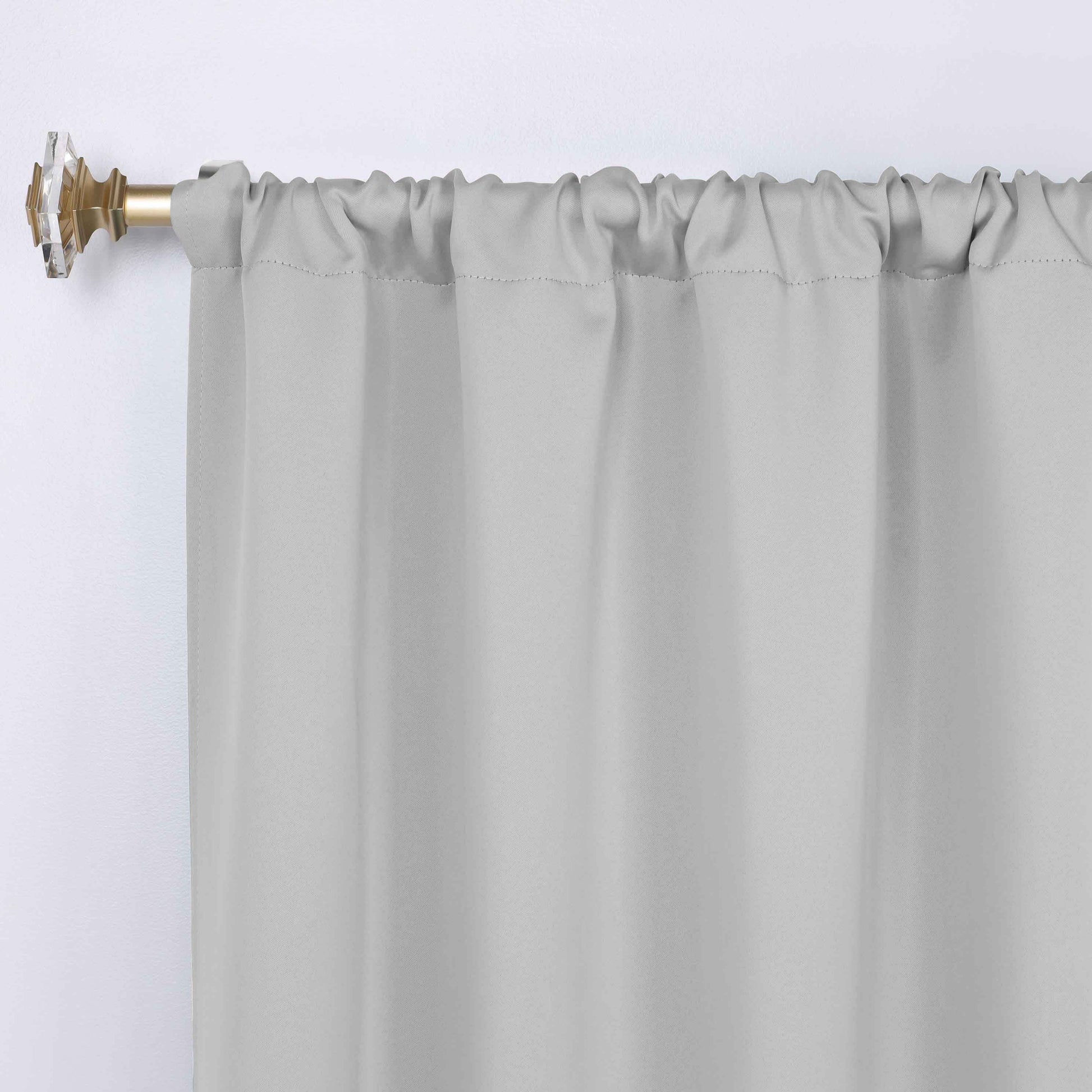 Solid Room Darkening Rod Pocket Blackout Curtain Panels, Set of 2 - Marshmallow
