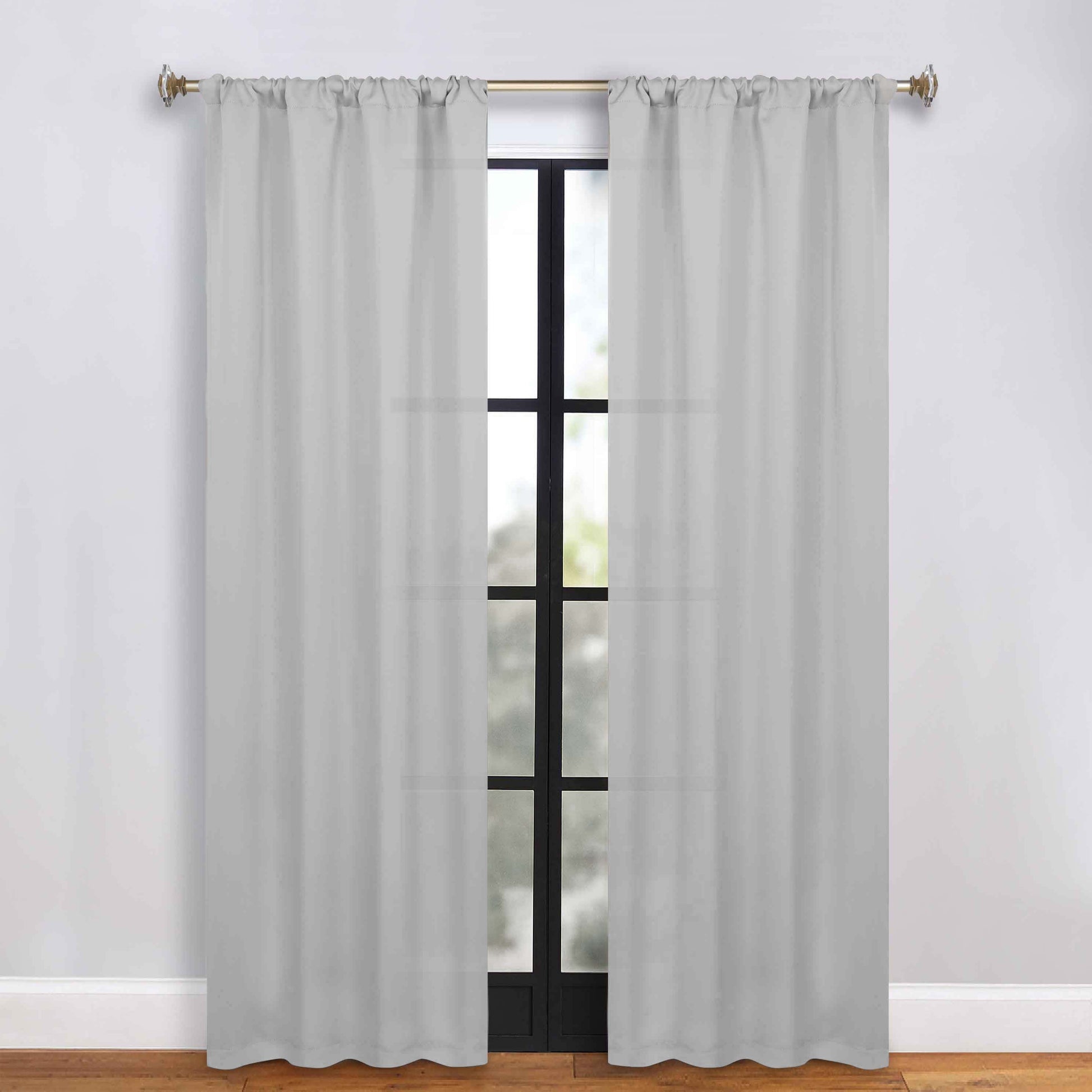 Solid Room Darkening Rod Pocket Blackout Curtain Panels, Set of 2 - Marshmallow