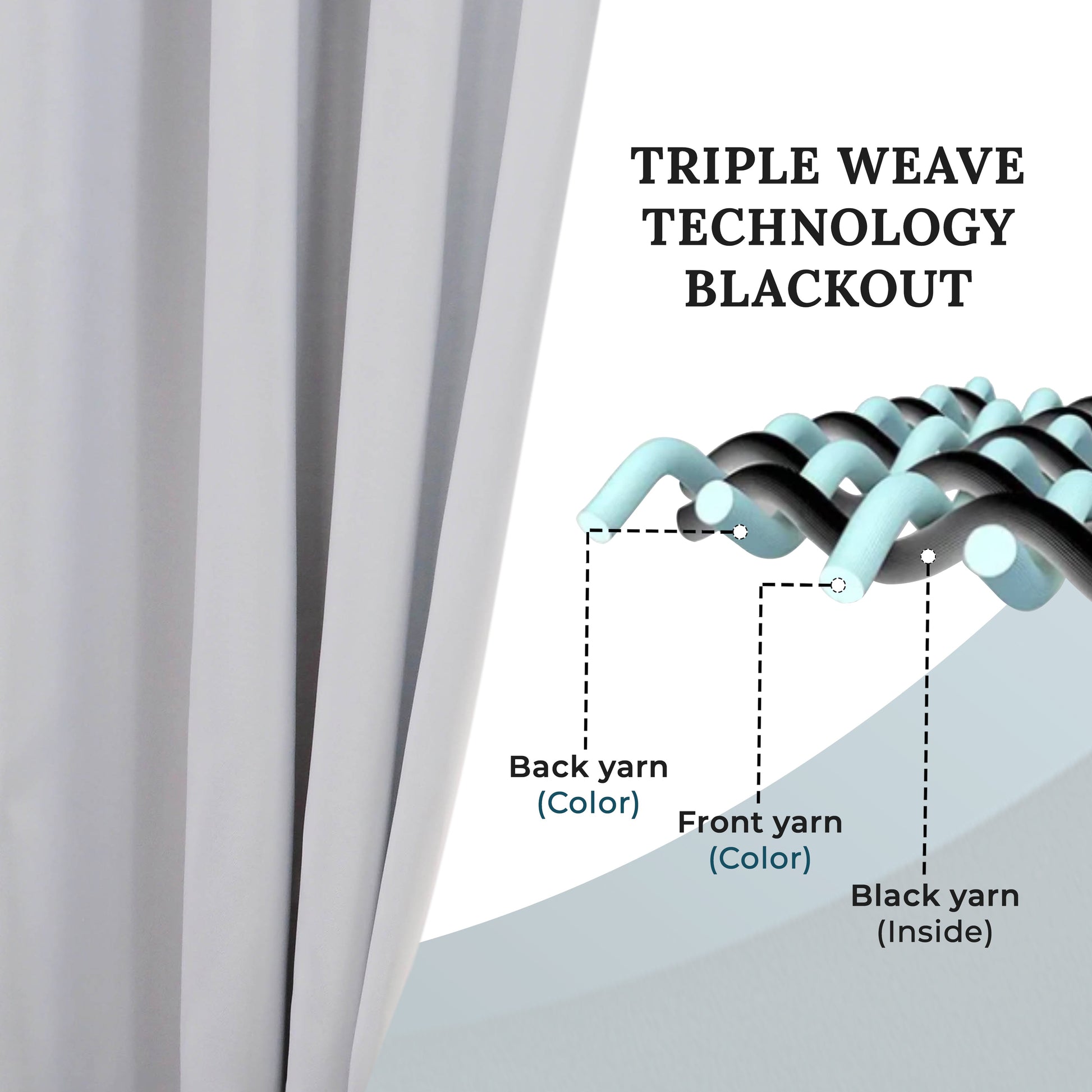 Solid Machine Washable Room Darkening Blackout Curtains, Set of 2 - Marshmallow