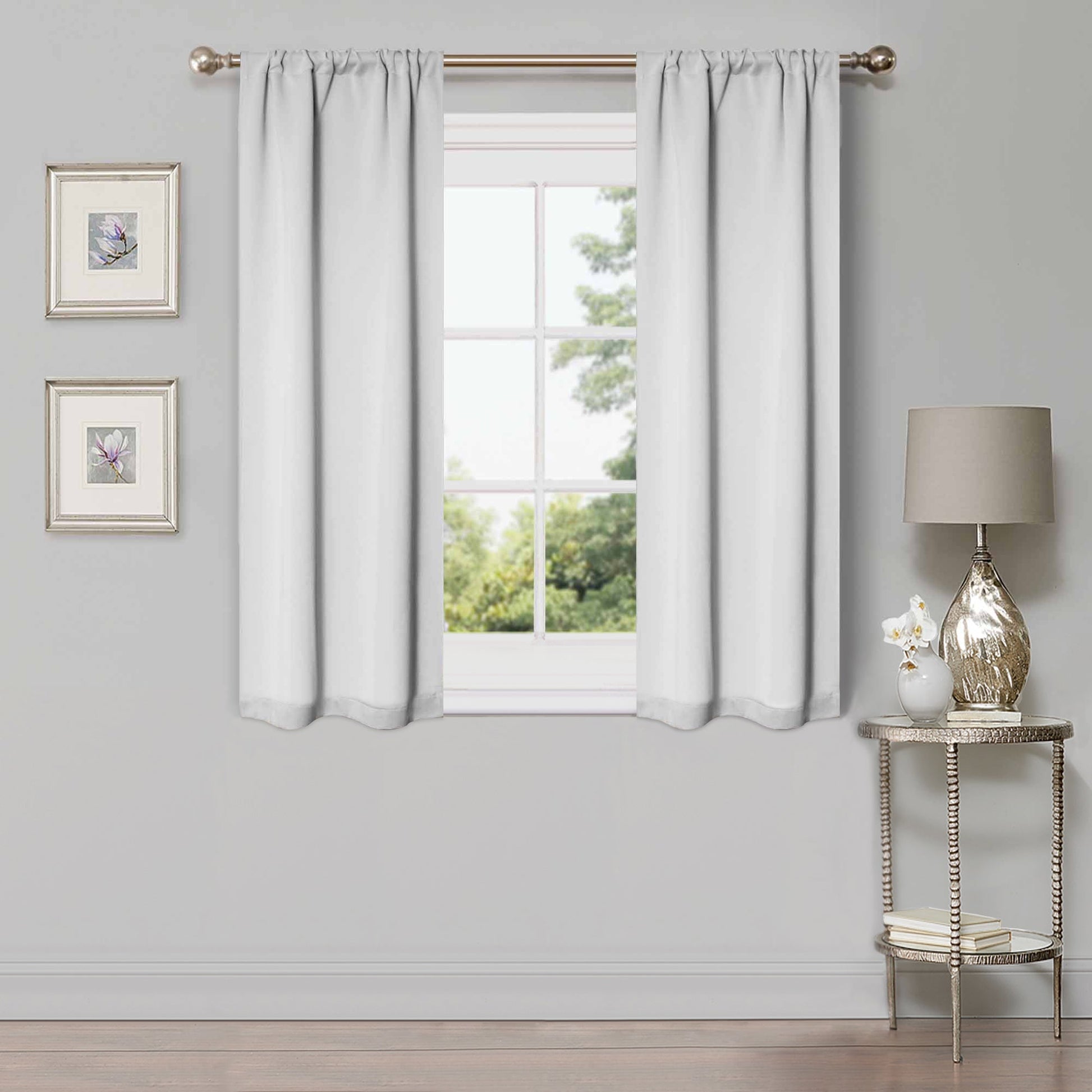 Solid Room Darkening Rod Pocket Blackout Curtain Panels, Set of 2 - Marshmallow