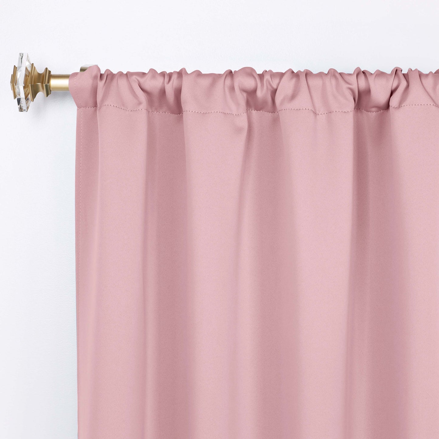 Solid Room Darkening Rod Pocket Blackout Curtain Panels, Set of 2 - MauveChalk