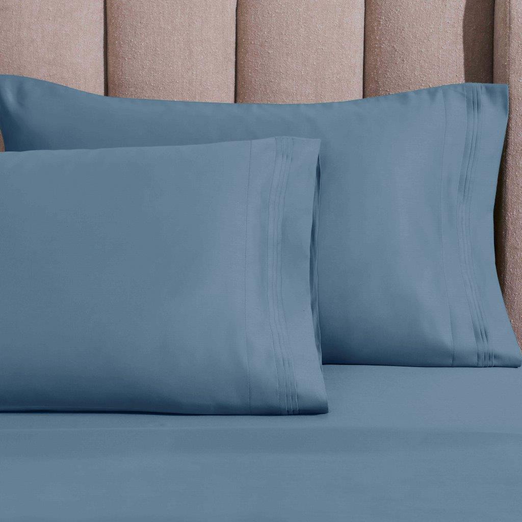 1500 Thread Count Egyptian Cotton 2 Piece Solid Pillowcase Set - MediumBlue