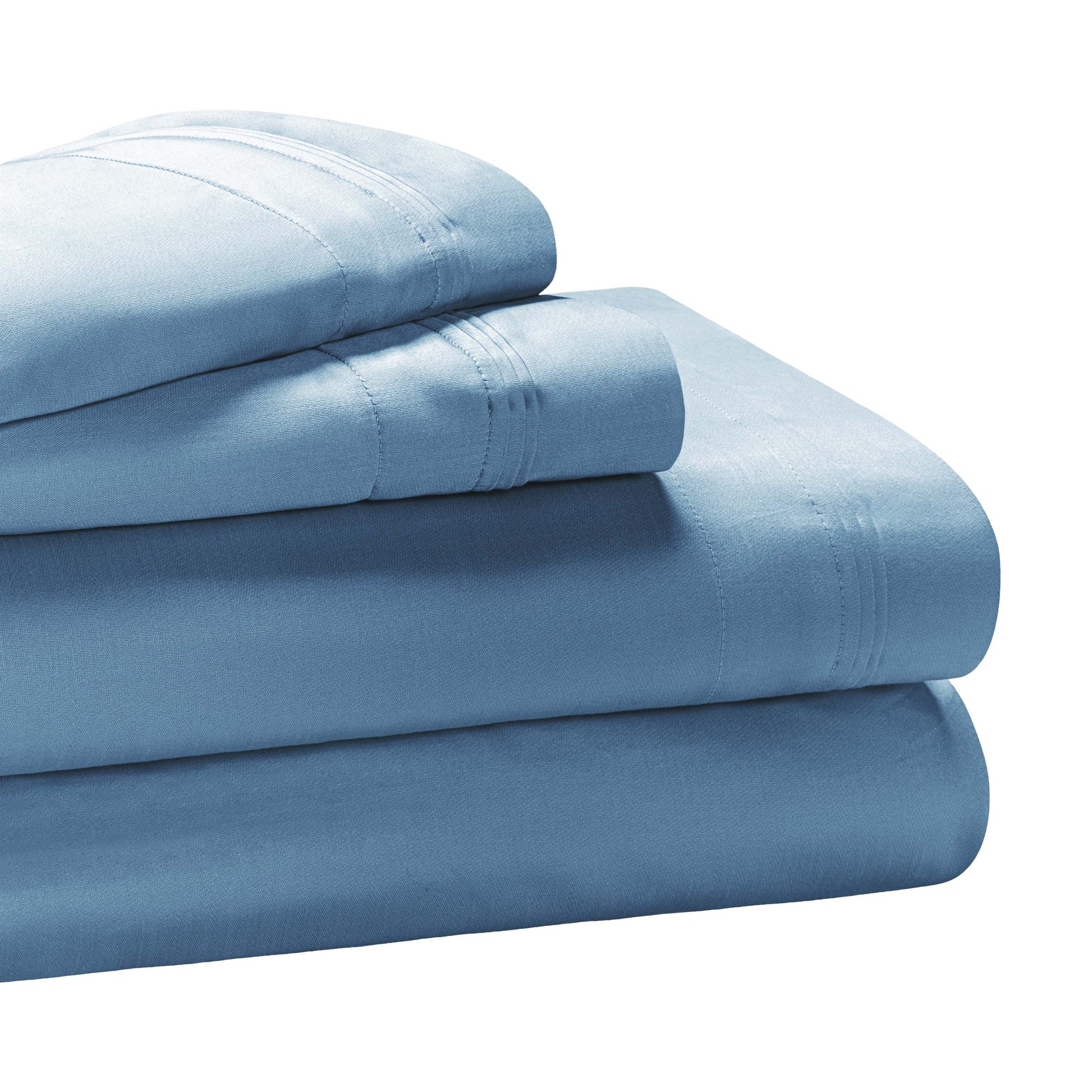 Superior Premium 650 Thread Count Egyptian Cotton Solid Deep Pocket Sheet Set - Medium Blue