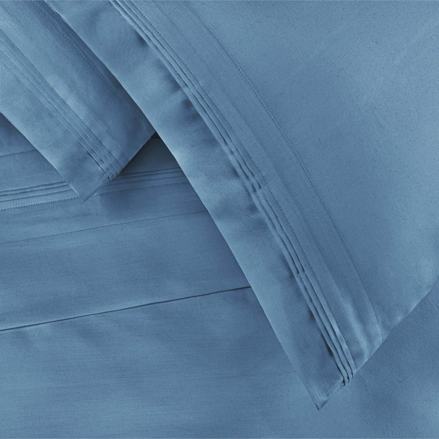 Egyptian Cotton 650 Thread Count Eco-Friendly Solid Sheet Set - MediumBlue