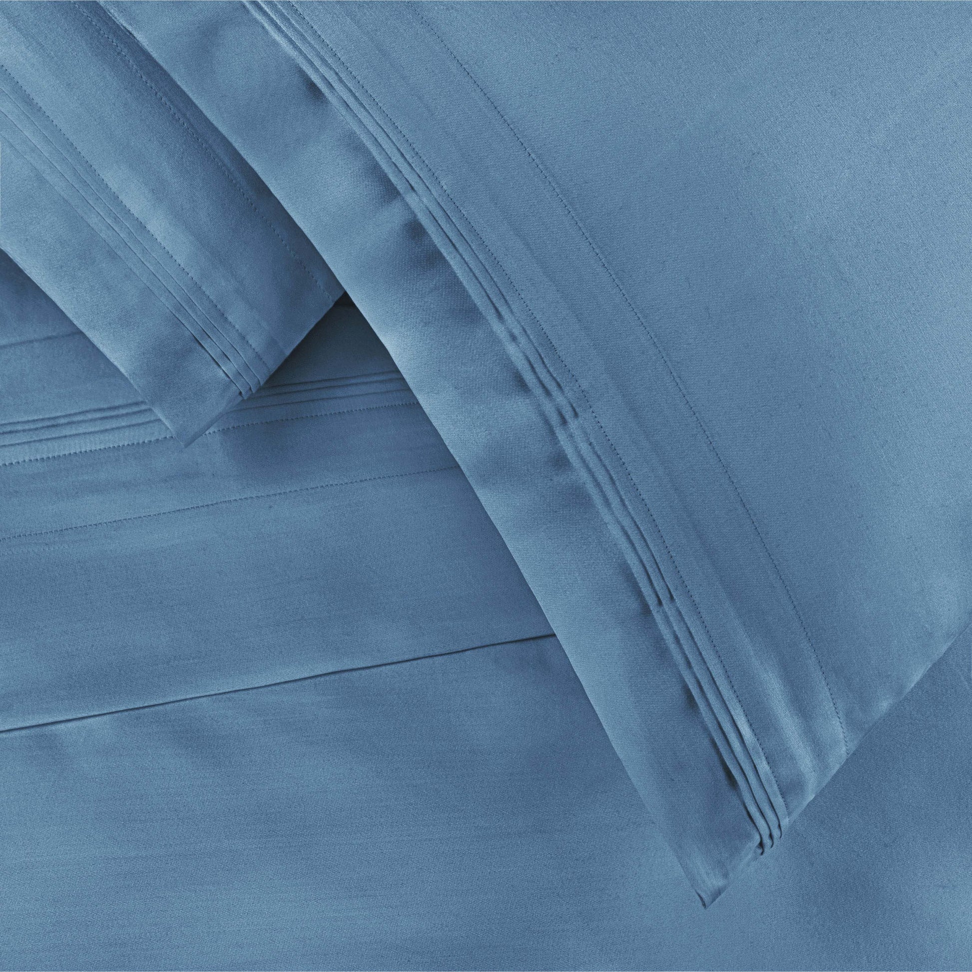 Egyptian Cotton 650 Thread Count Eco-Friendly Solid Sheet Set - MediumBlue