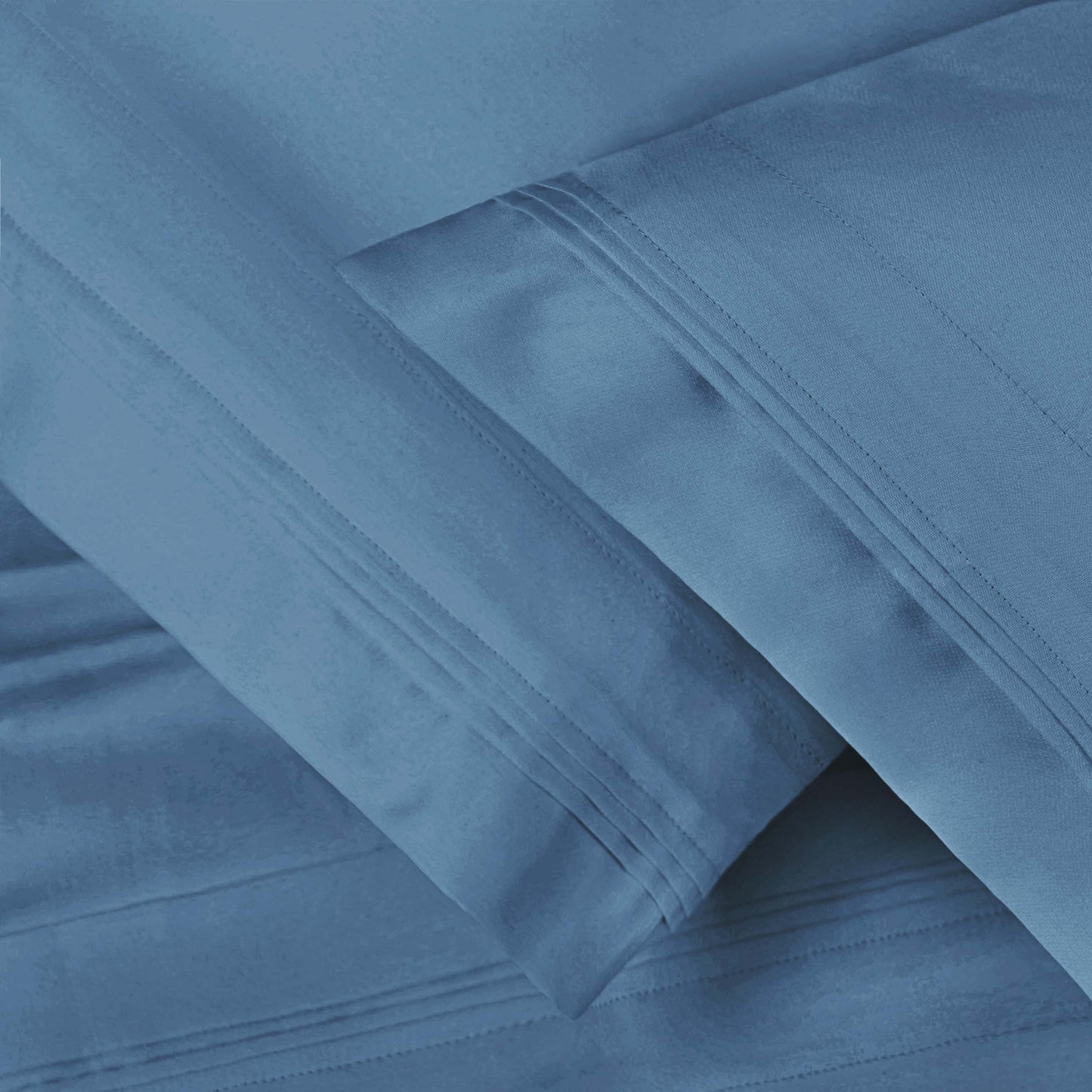 Premium 650 Thread Count Egyptian Cotton Solid Pillowcase Set - MediumBlue