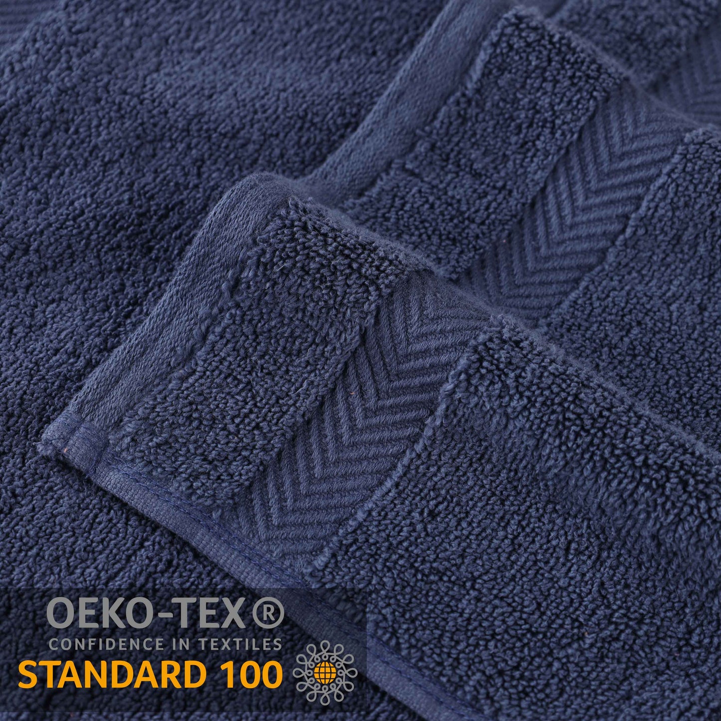 Zero Twist Smart Dry Combed Cotton 2 Piece Bath Towel Set - MidnightBlue