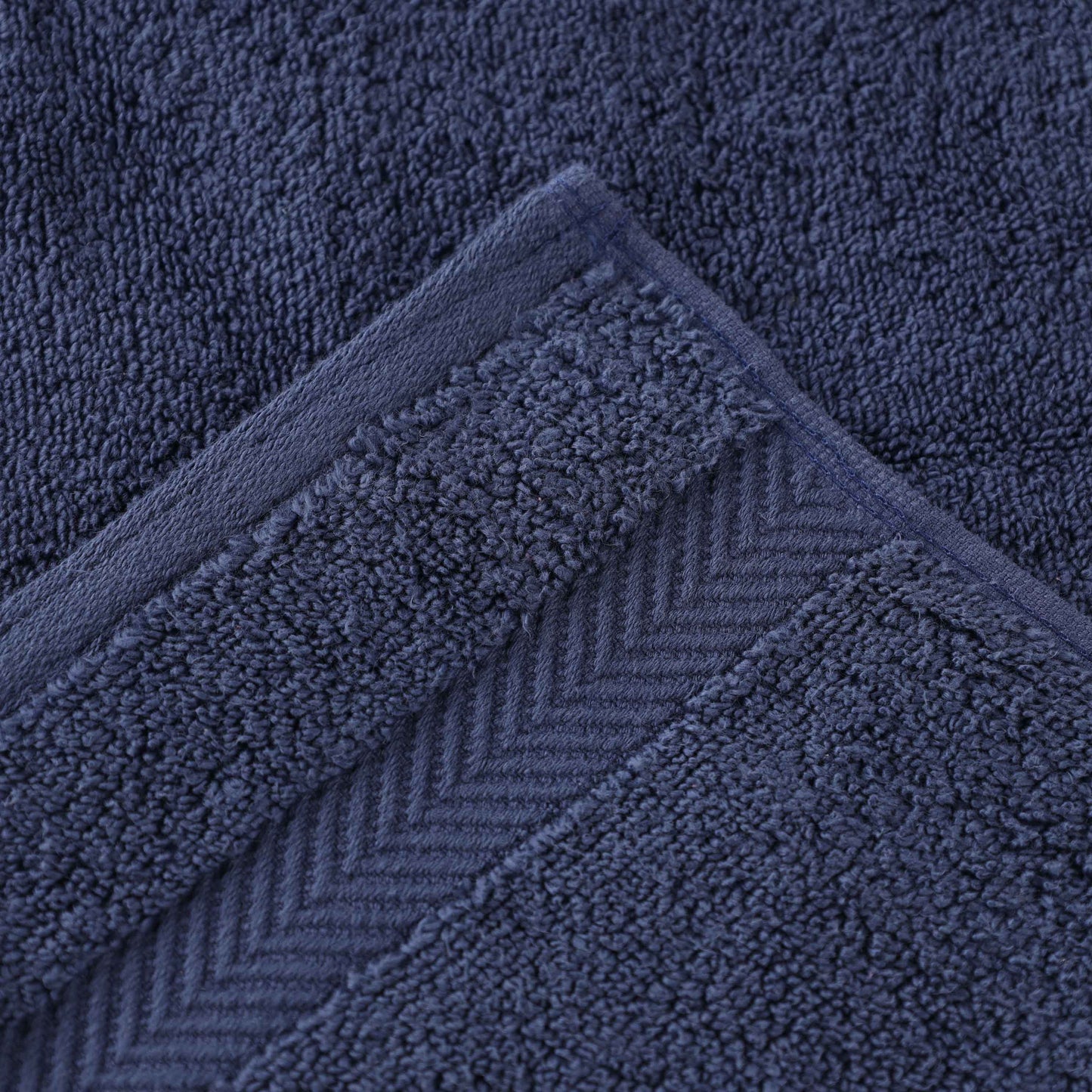 Zero Twist Smart Dry Combed Cotton 2 Piece Bath Towel Set - MidnightBlue