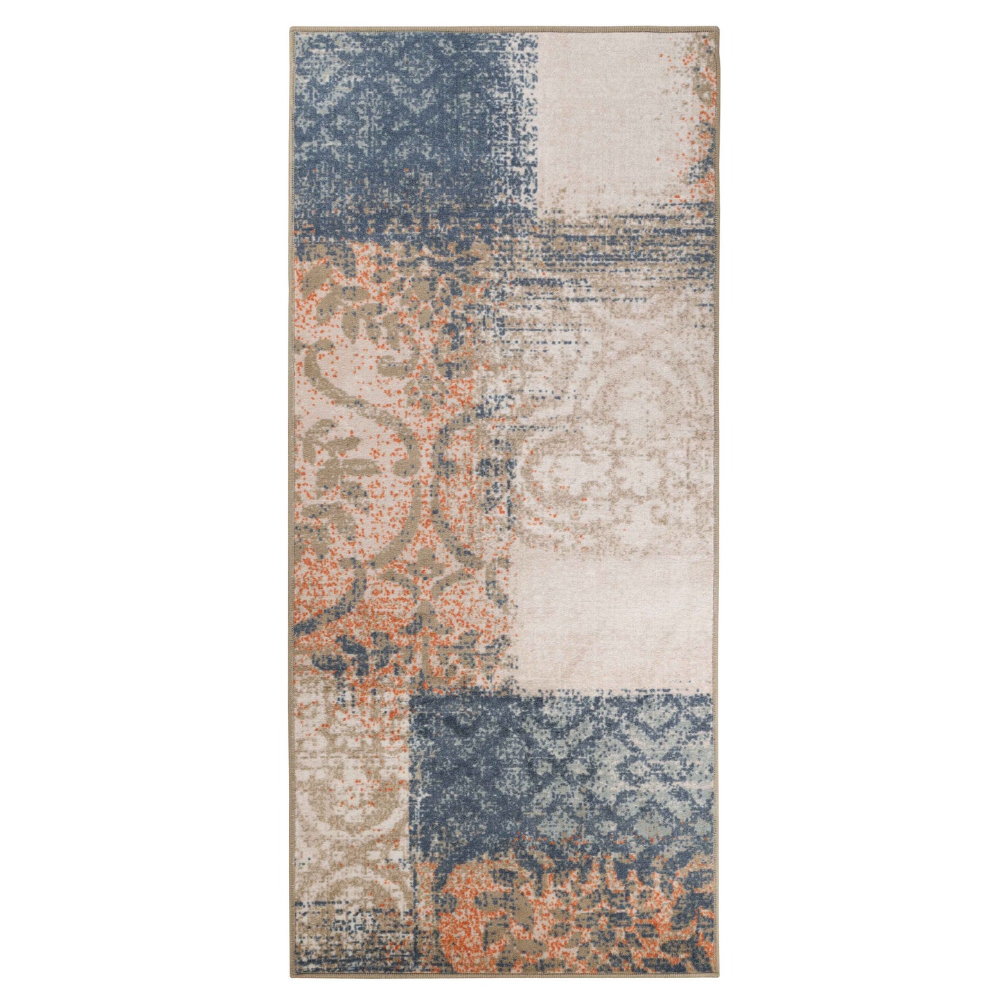 Bristol Distressed Abstract Damask Indoor Area Rug or Runner Rug