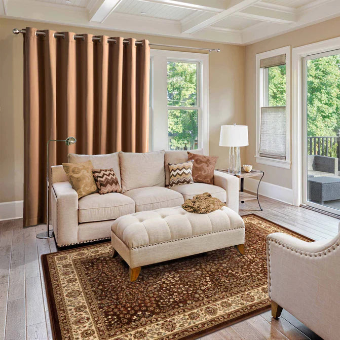 Astral Traditional Oriental Floral Scroll Indoor Area Rug or Runner - Mocha