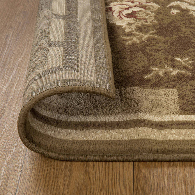 Ruban Minimalist Floral Block Indoor Area Rug or Runner Rug - Mocha