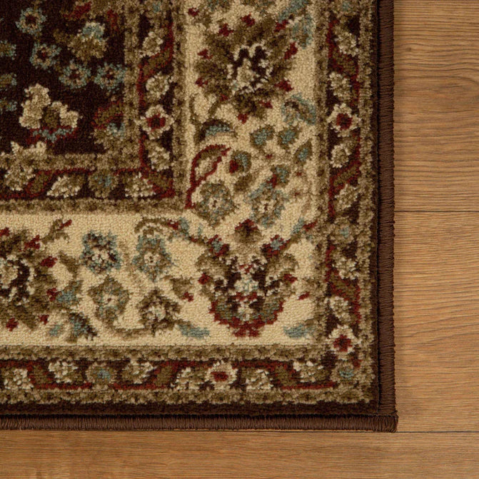 Astral Traditional Oriental Floral Scroll Indoor Area Rug or Runner - Mocha