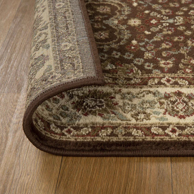 Astral Traditional Oriental Floral Scroll Indoor Area Rug or Runner - Mocha