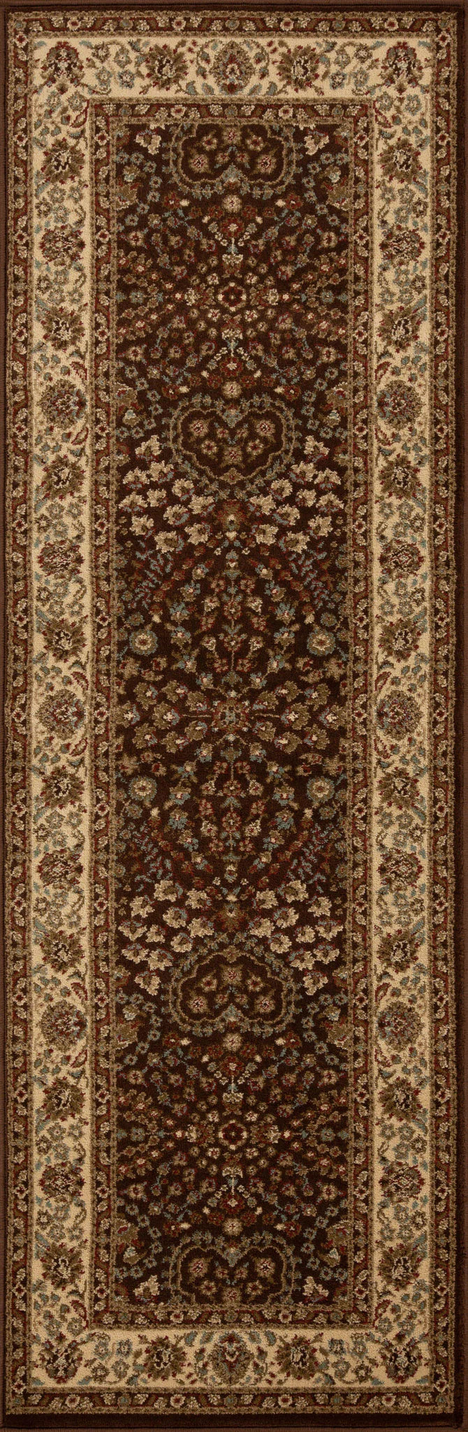 Astral Traditional Oriental Floral Scroll Indoor Area Rug or Runner - Mocha