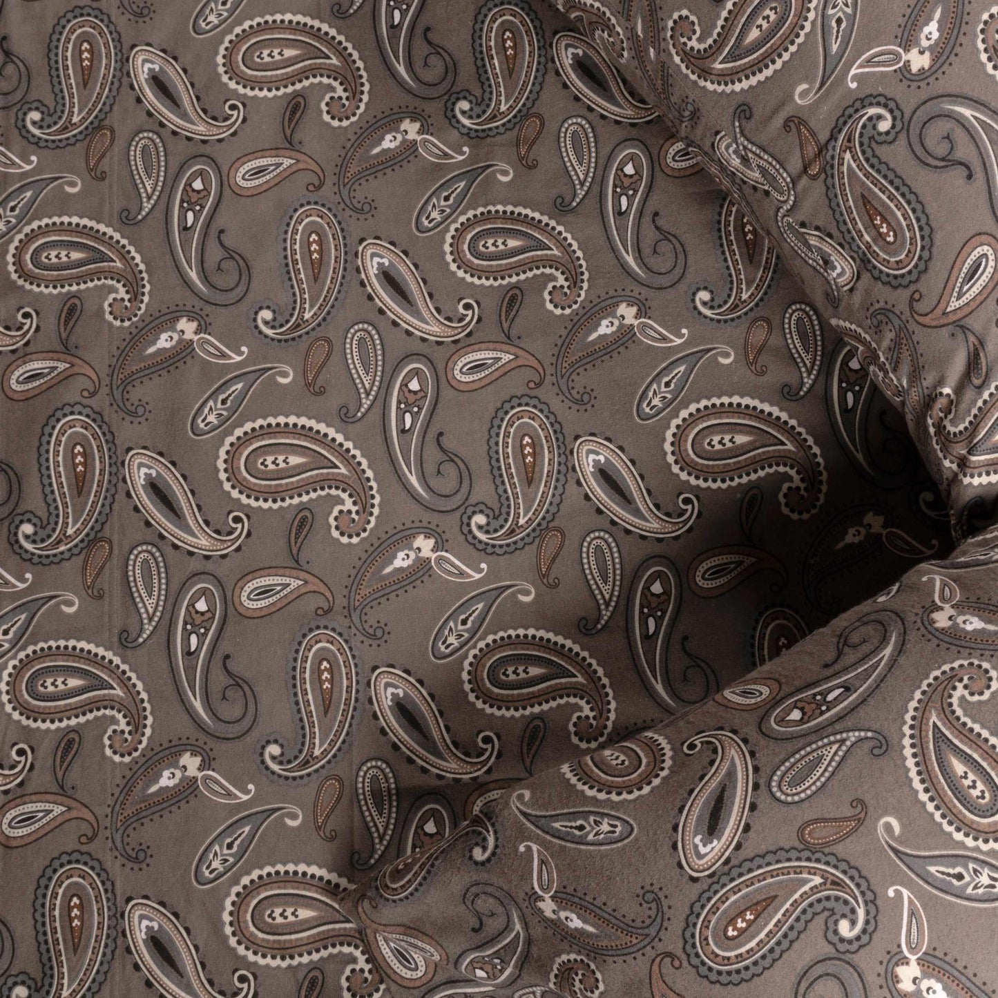 Superior Modern Cotton Flannel Paisley or Solid Deep Pocket Sheet Set -  Grey