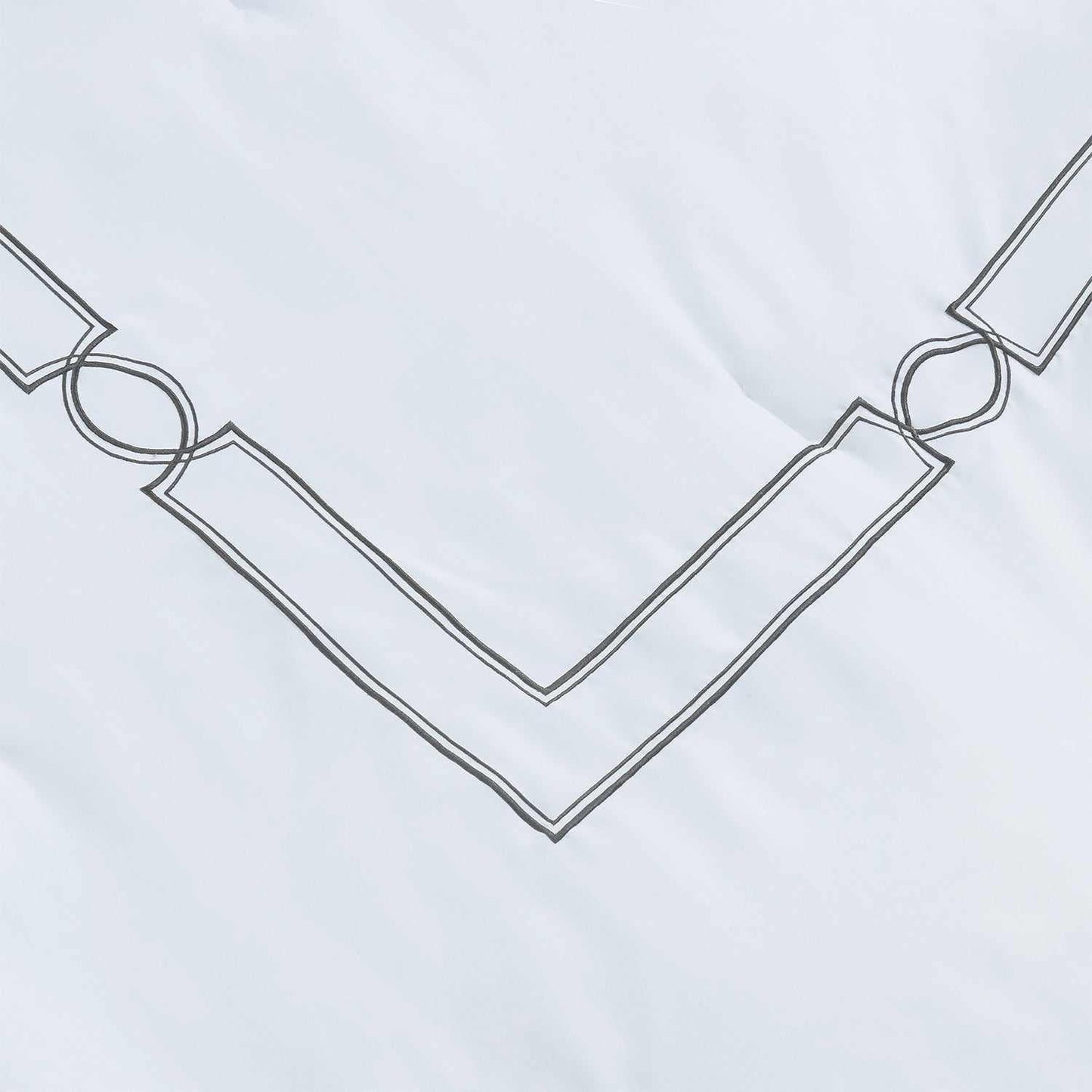 Superior Modern Geometric Embroidery Wrinkle-Free Polyester Microfiber Comforter Set - Grey