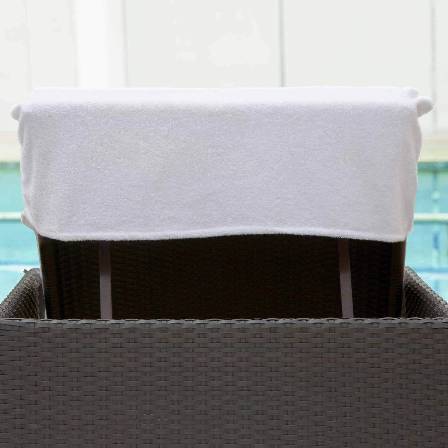Superior Monogrammed Combed Cotton Lounge Chair Cover - White