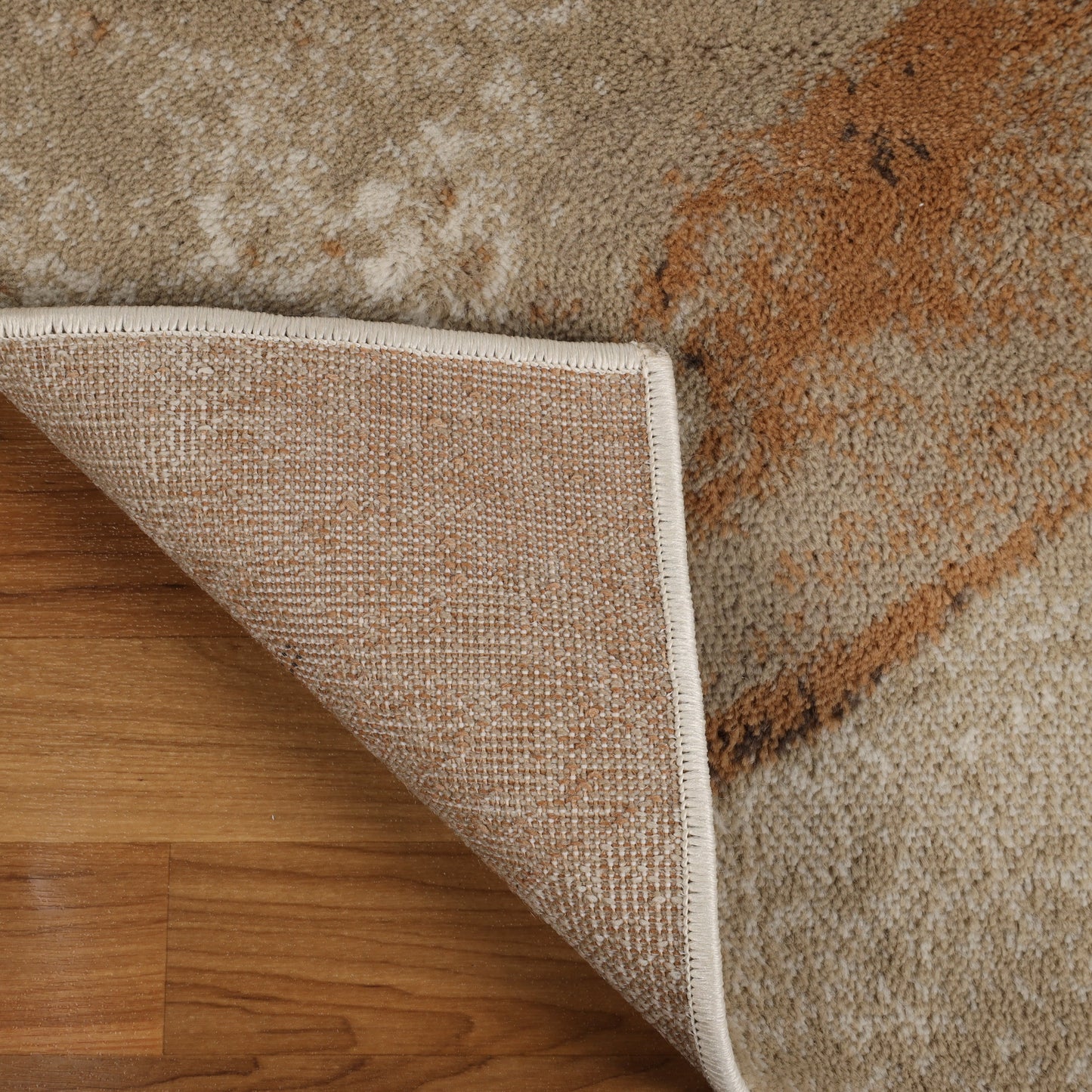 Morwenna Modern Abstract Watercolor Plush Indoor Area Rug Or Runner - Beige