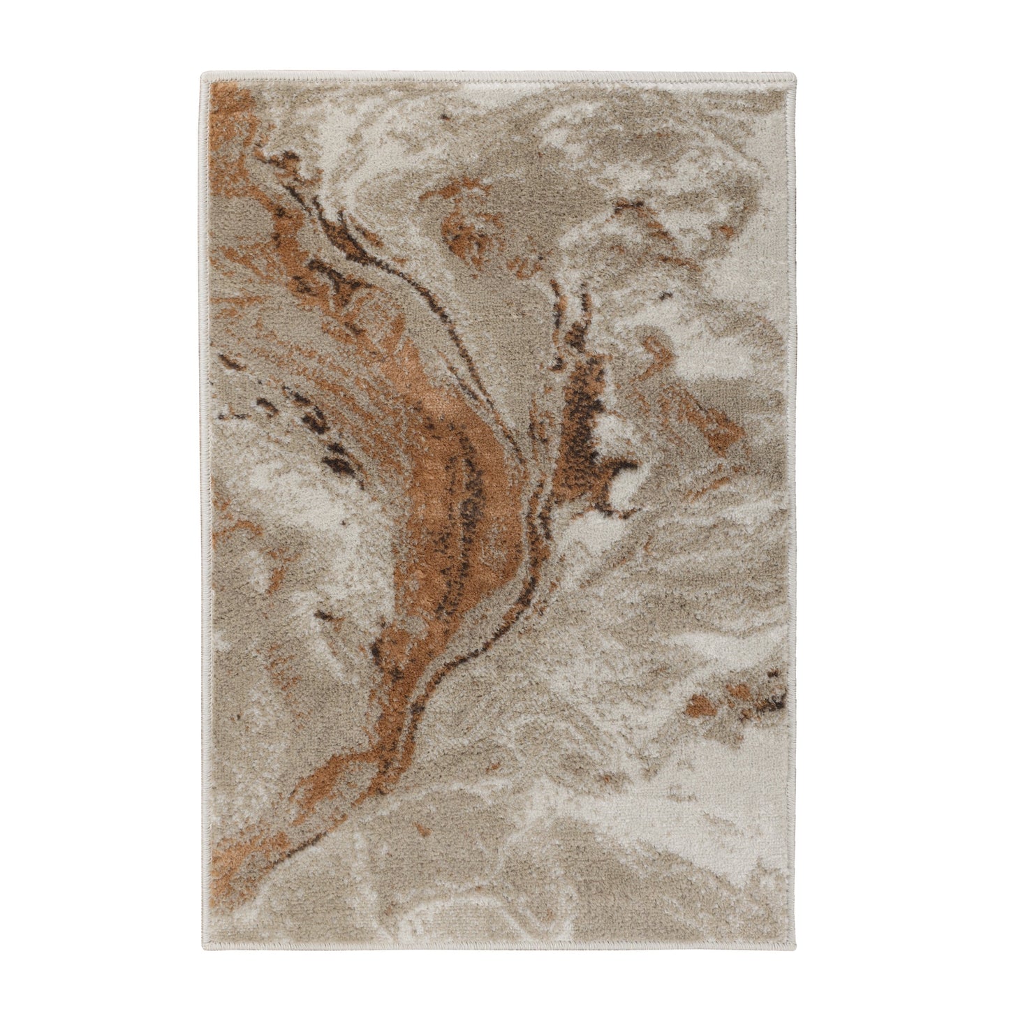 Morwenna Modern Abstract Watercolor Plush Indoor Area Rug Or Runner - Beige