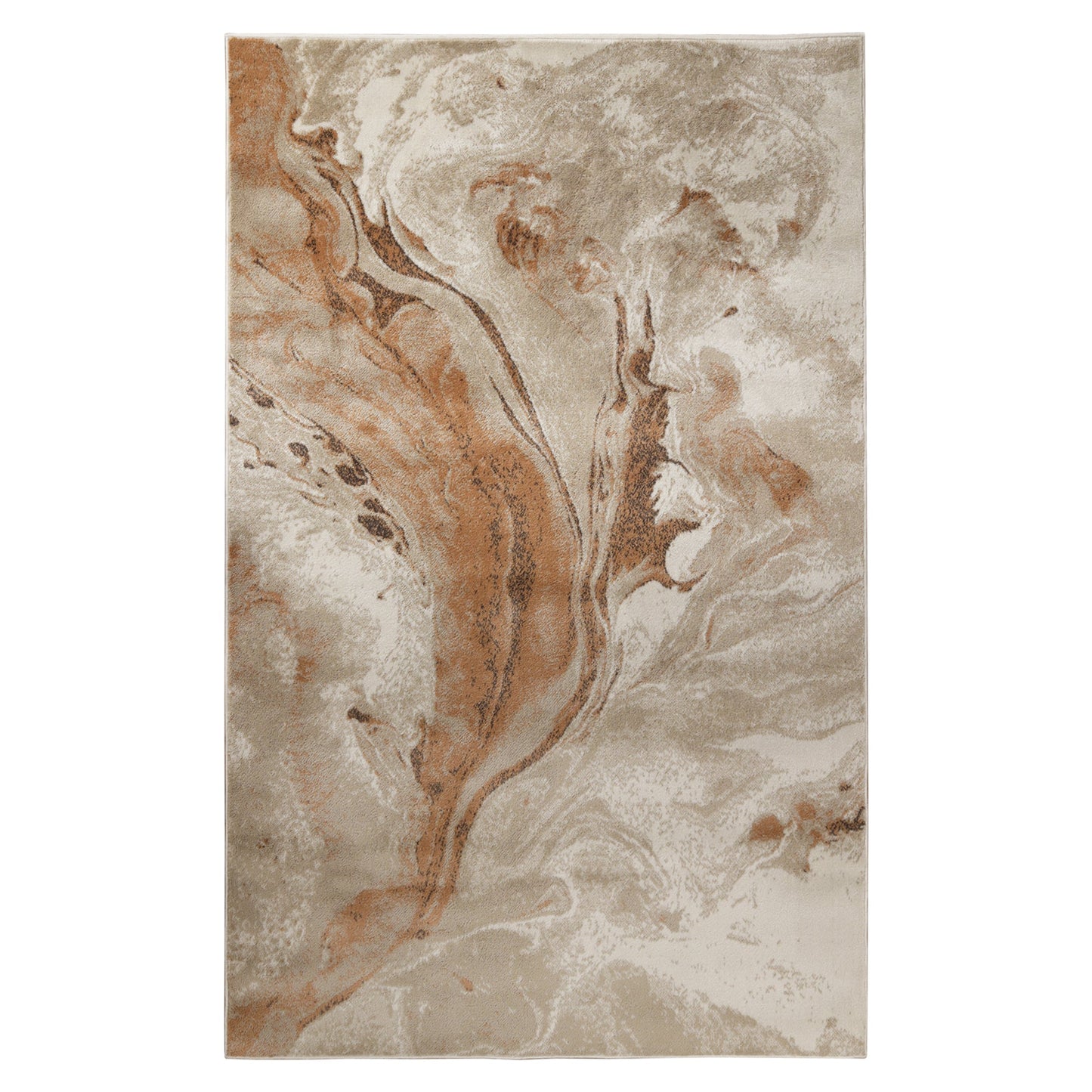 Morwenna Modern Abstract Watercolor Plush Indoor Area Rug Or Runner - Beige