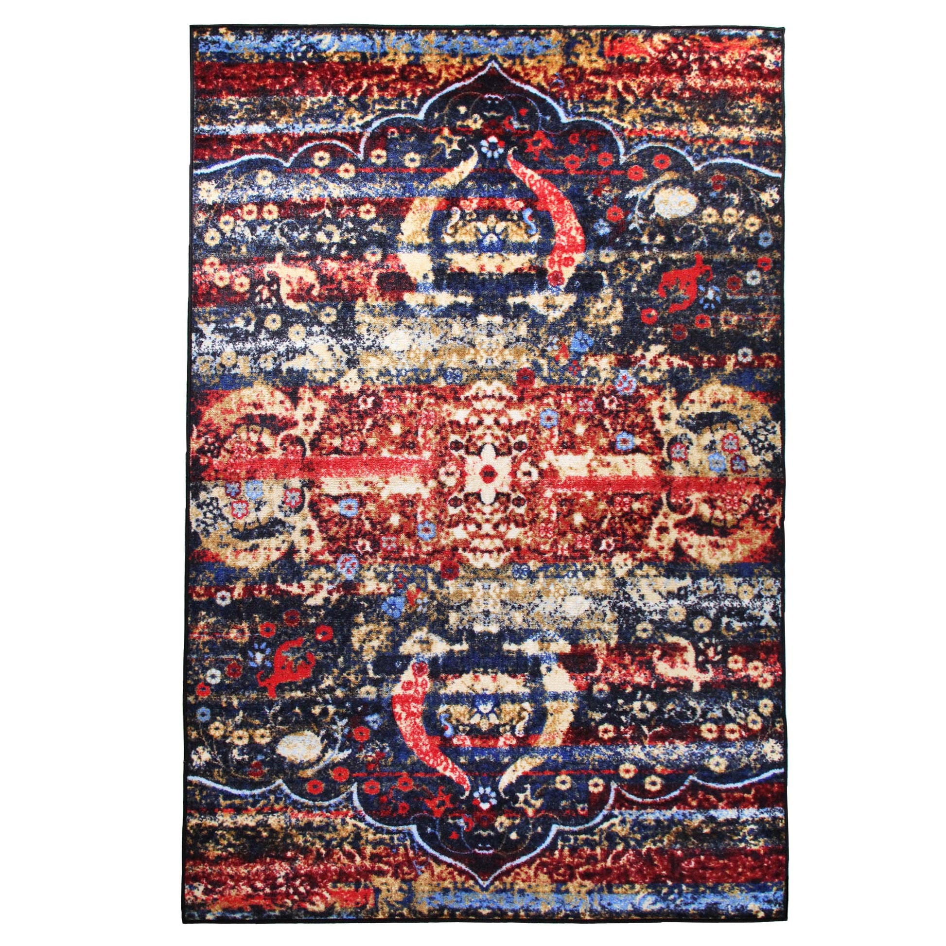 Oswell Medallion Non-Slip Washable Indoor Area Rug or Runner - Multicolored