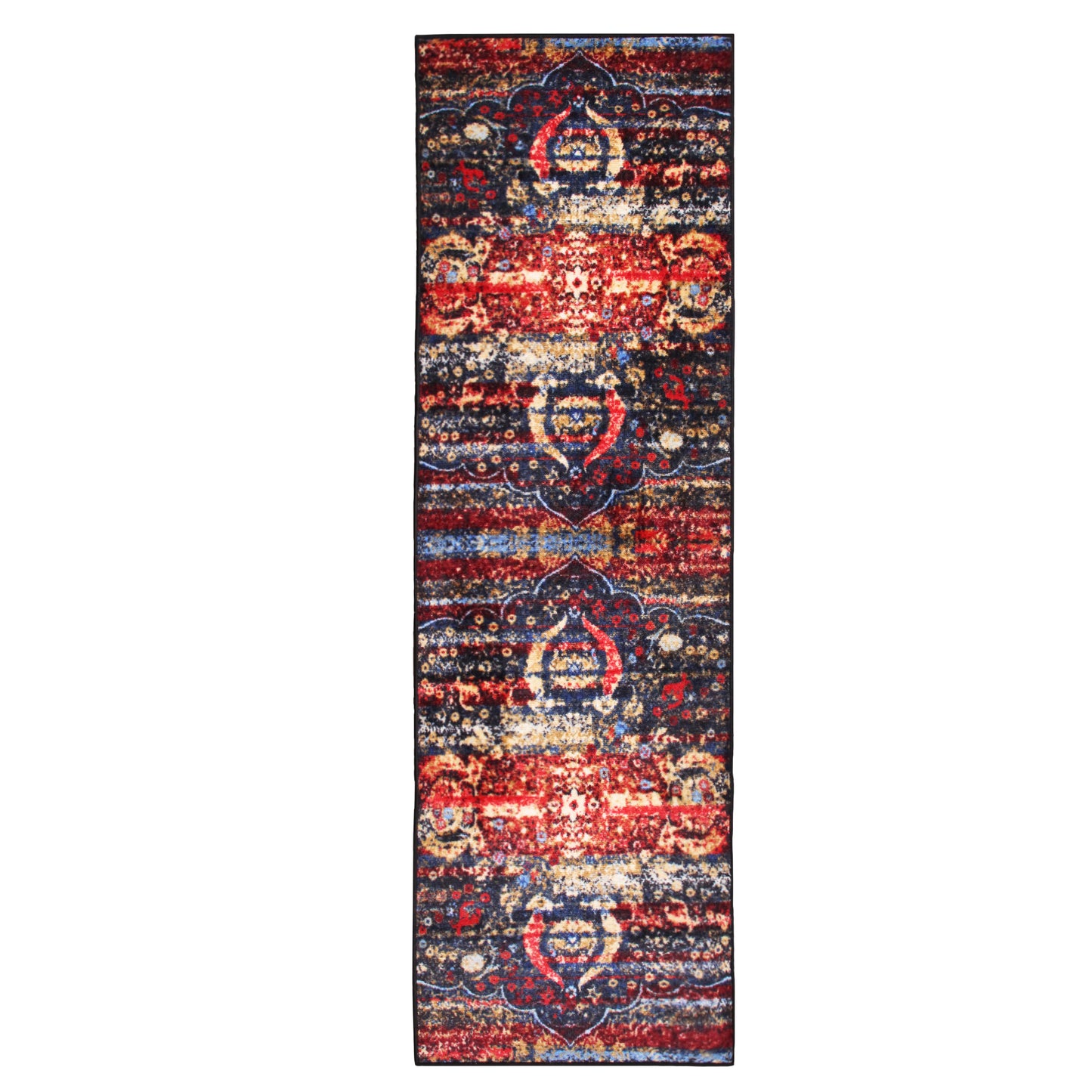 Oswell Medallion Non-Slip Washable Indoor Area Rug or Runner - Multicolored