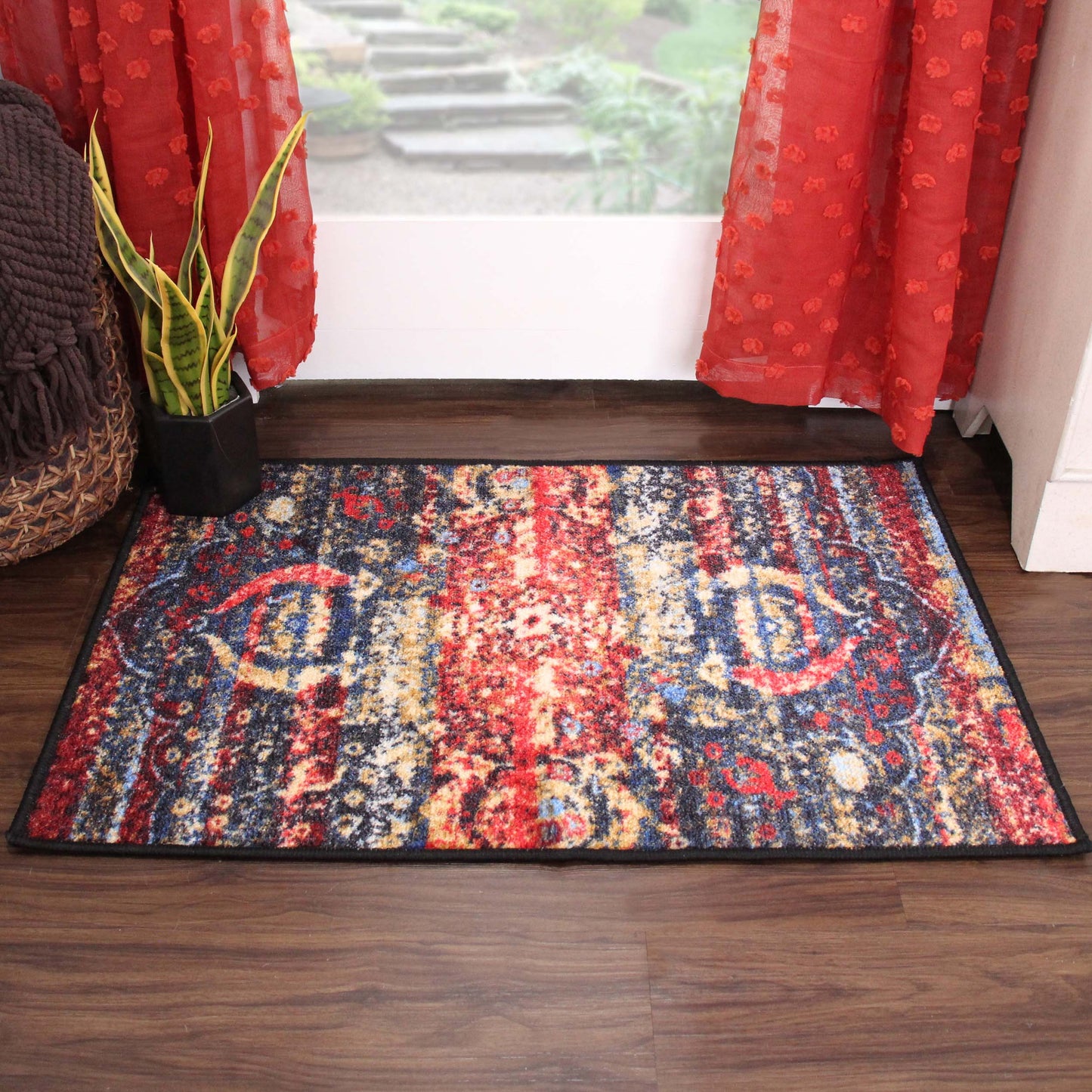 Oswell Medallion Non-Slip Washable Indoor Area Rug or Runner - Multicolored