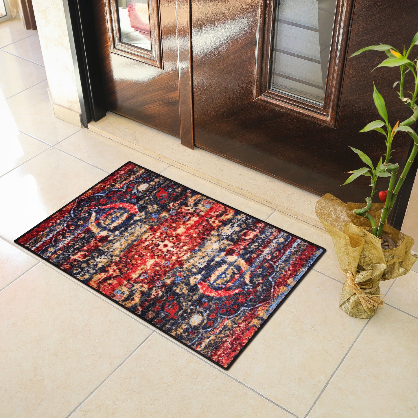 Oswell Medallion Non-Slip Washable Indoor Area Rug or Runner - Multicolored
